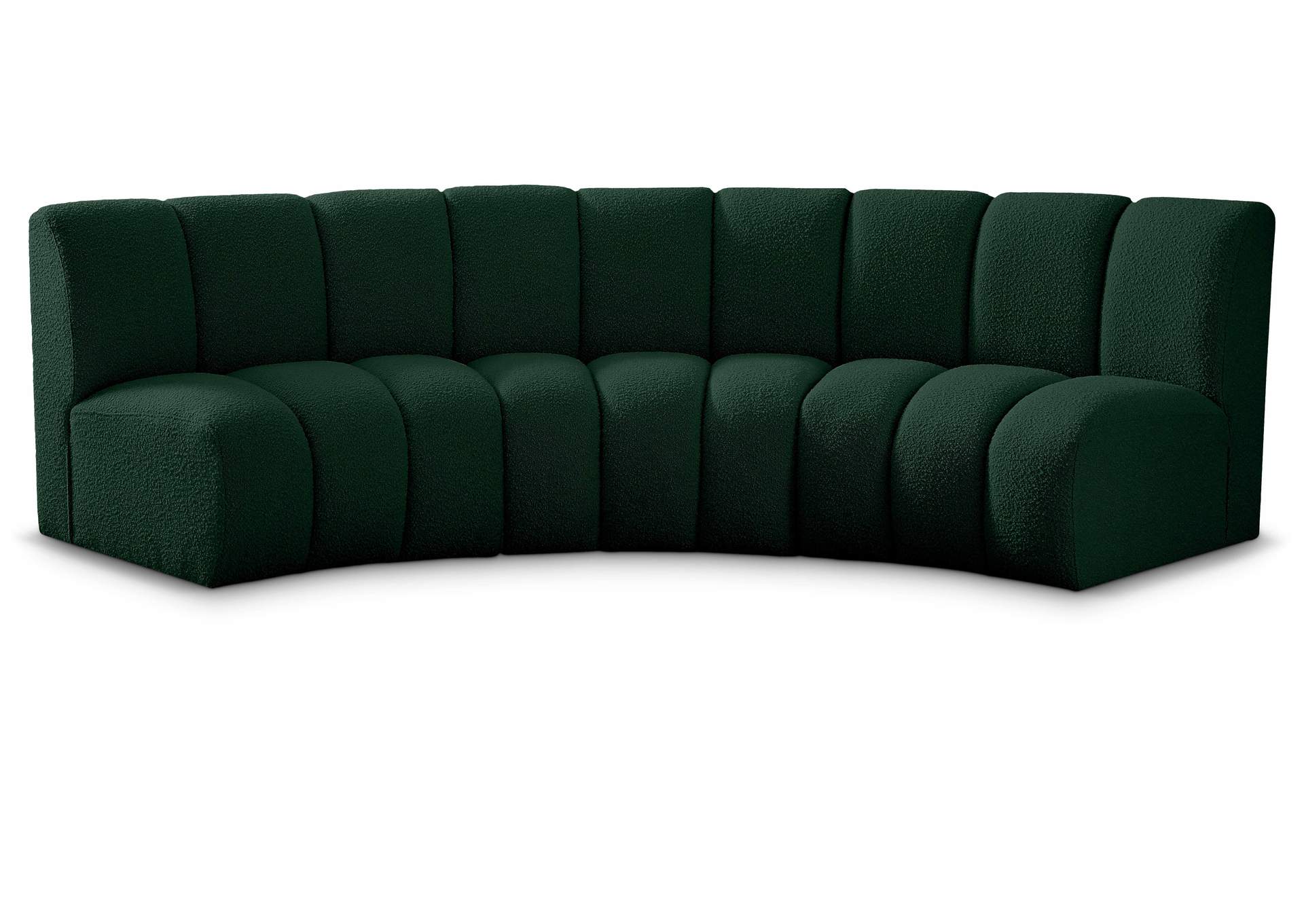 Infinity Green Boucle Fabric 3 Piece Modular Sectional,Meridian Furniture