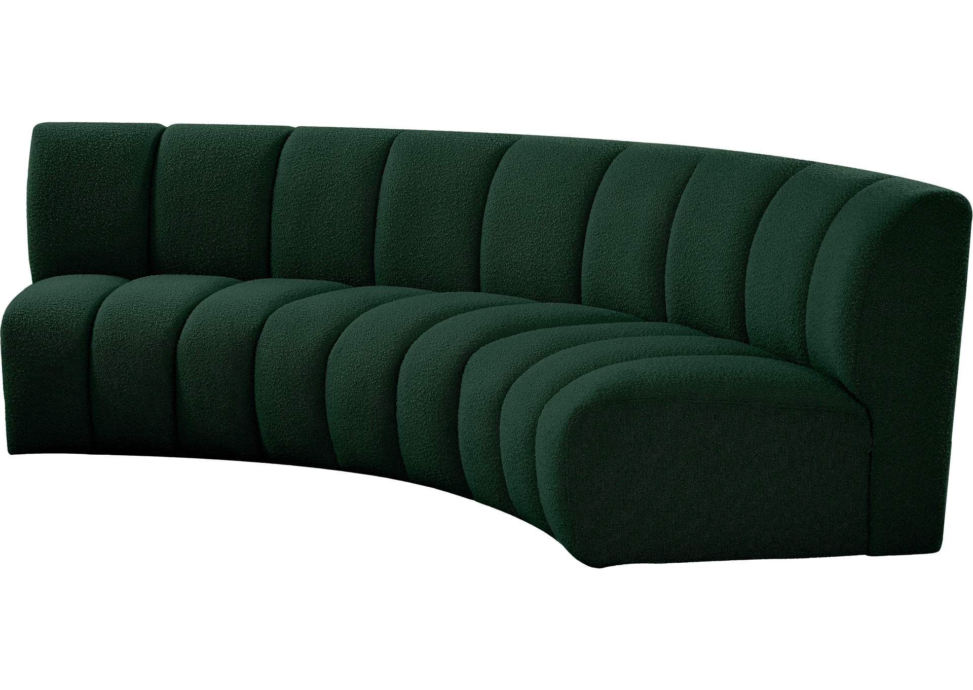 Infinity Green Boucle Fabric 3 Piece Modular Sectional,Meridian Furniture