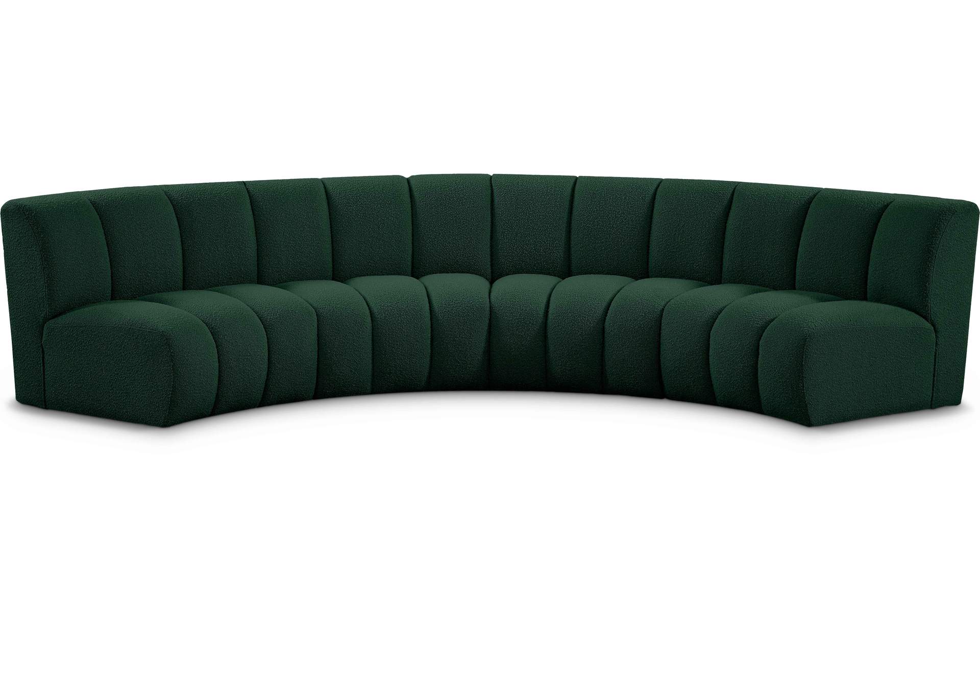 Infinity Green Boucle Fabric 4 Piece Modular Sectional,Meridian Furniture