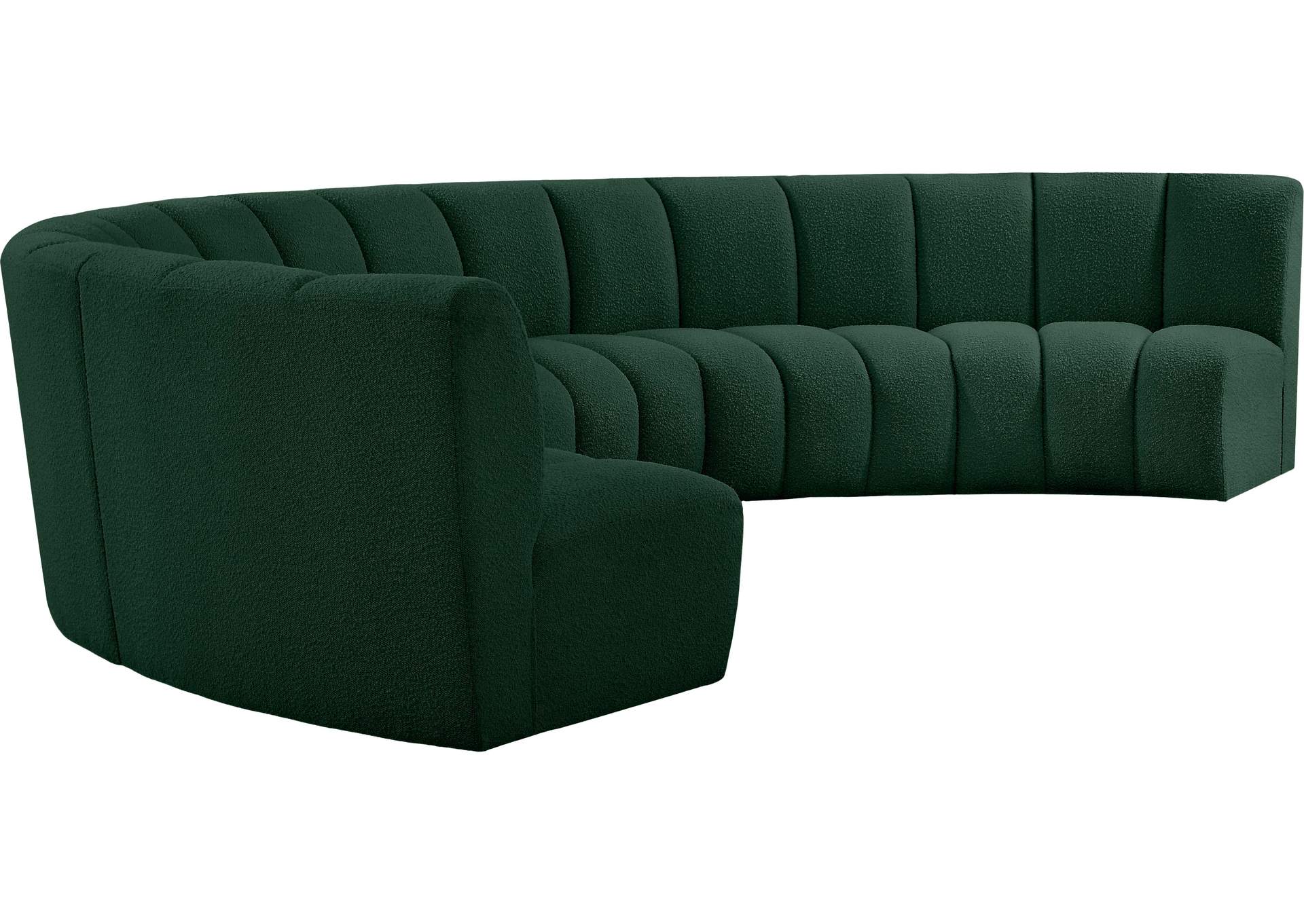 Infinity Green Boucle Fabric 6 Piece . Modular Sectional,Meridian Furniture