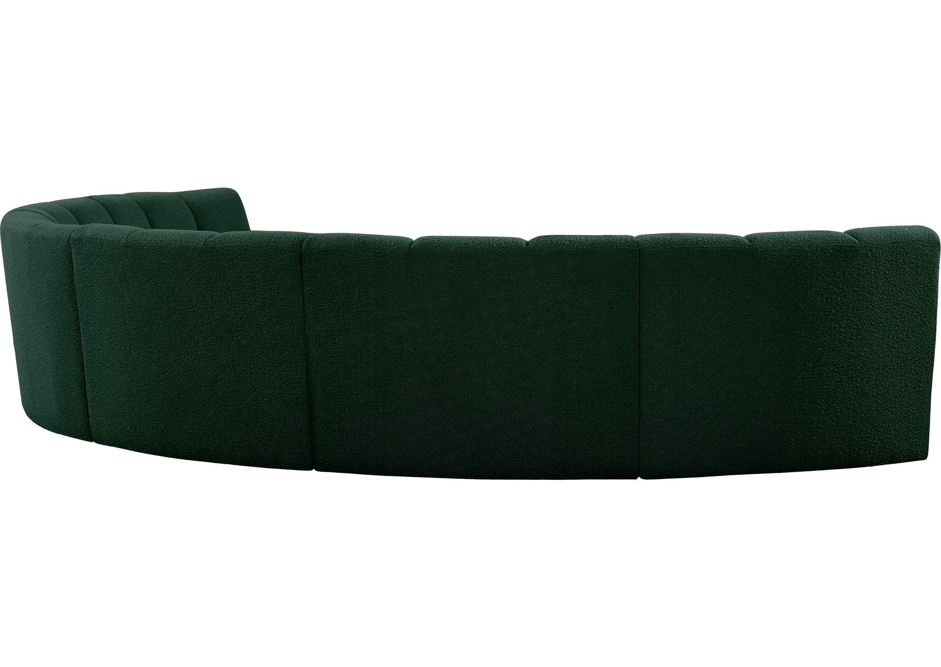 Infinity Green Boucle Fabric 6 Piece . Modular Sectional,Meridian Furniture