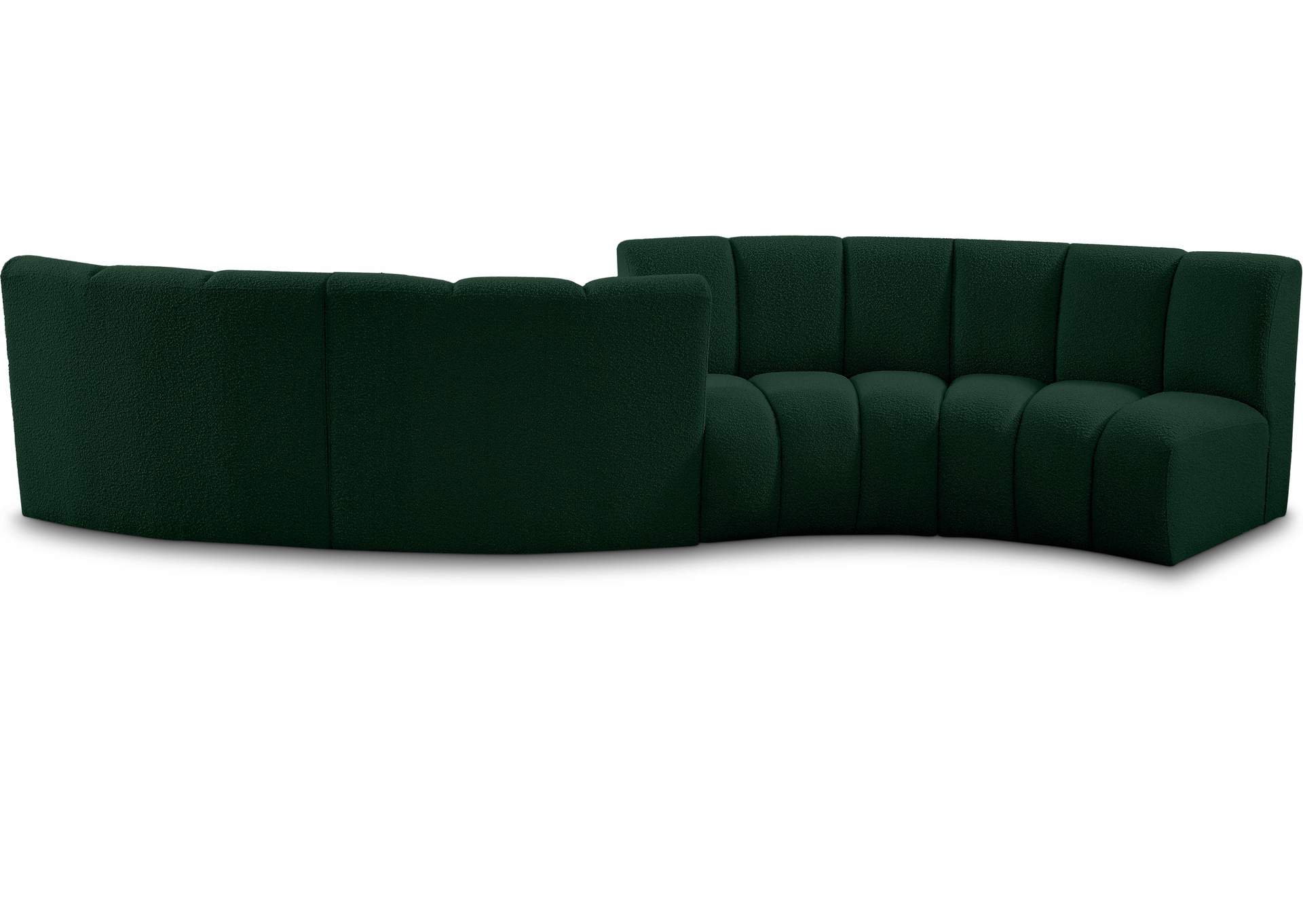 Infinity Green Boucle Fabric 4 Piece Modular Sectional,Meridian Furniture