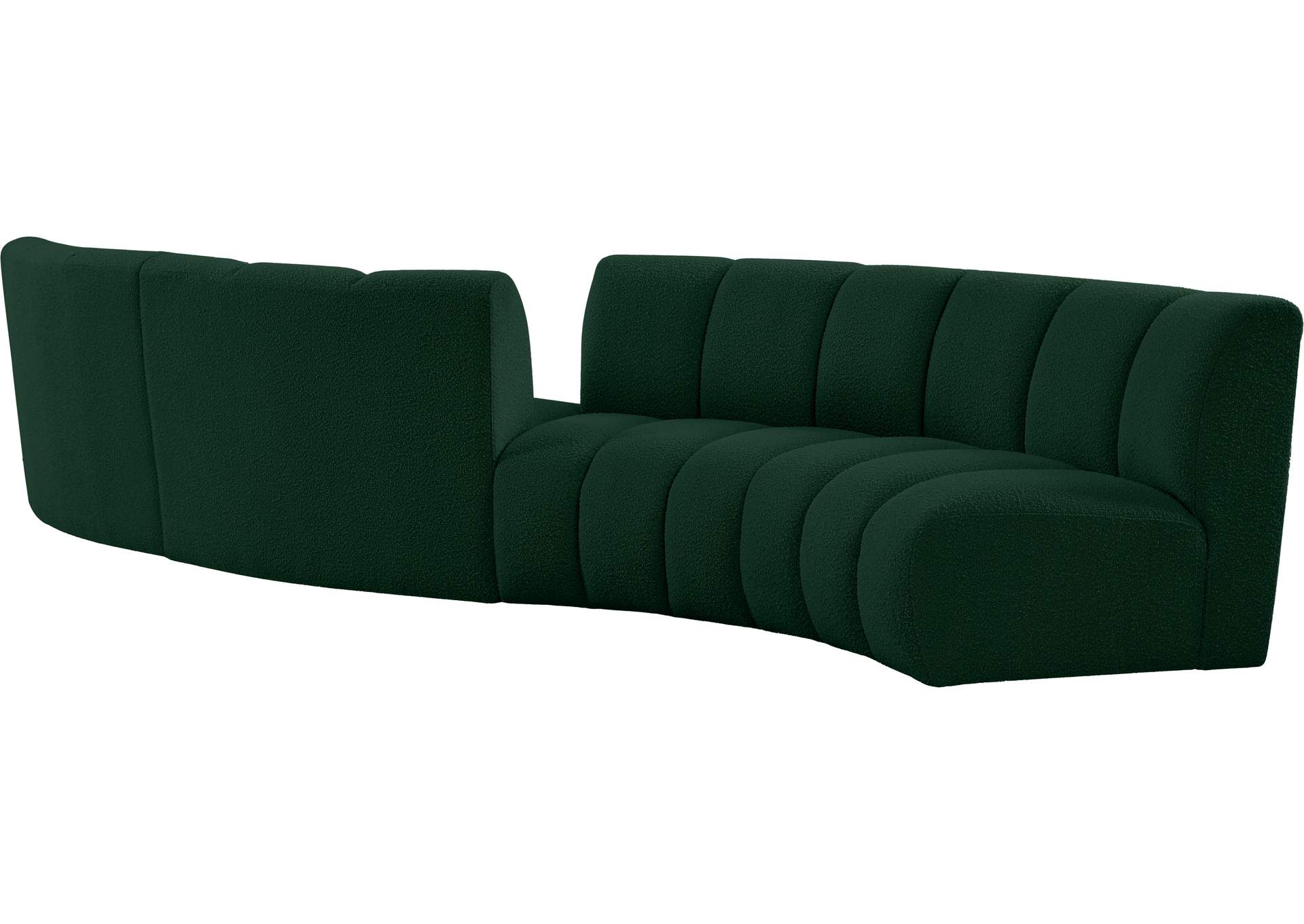 Infinity Green Boucle Fabric 4 Piece Modular Sectional,Meridian Furniture