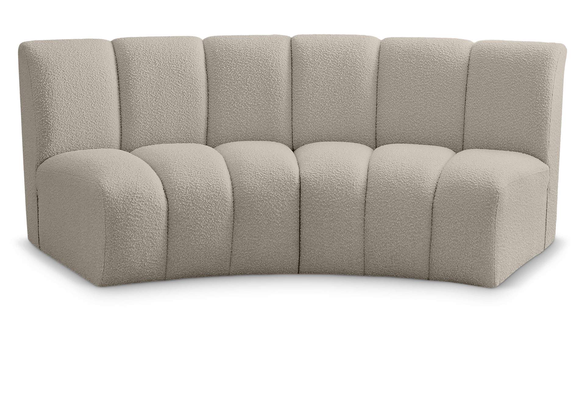 Infinity Brown Boucle Fabric 2 Piece Modular Sectional,Meridian Furniture