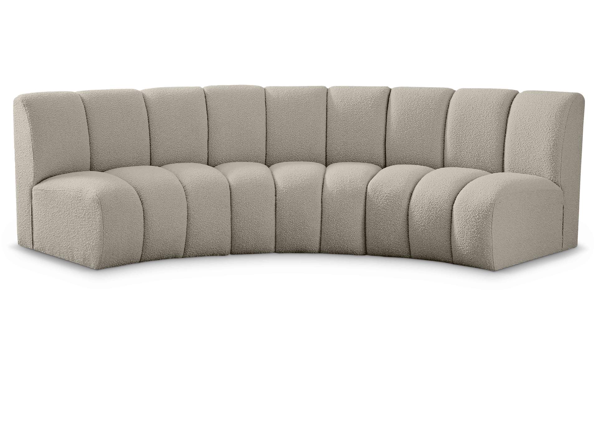 Infinity Brown Boucle Fabric 3 Piece Modular Sectional,Meridian Furniture