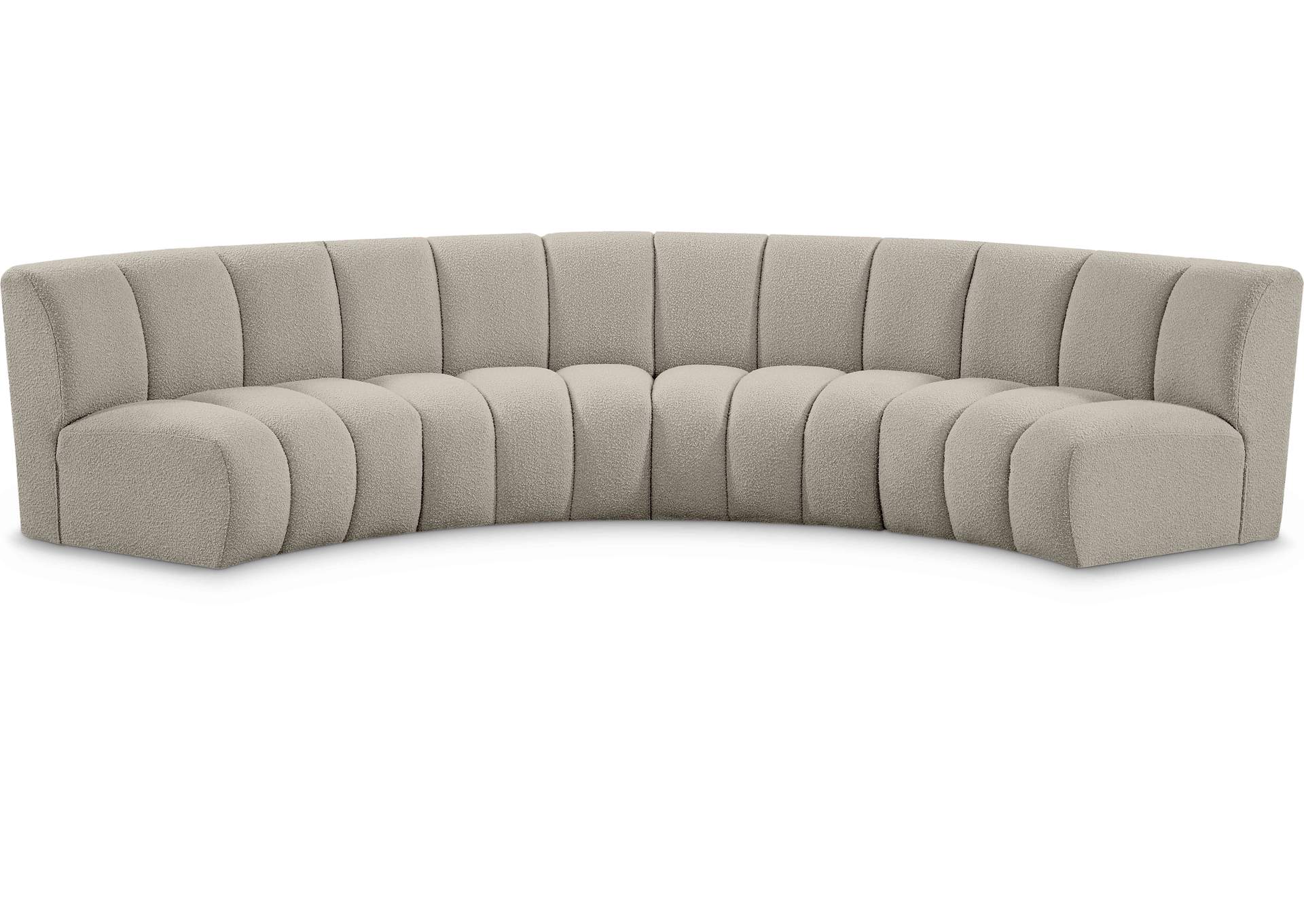 Infinity Brown Boucle Fabric 4 Piece Modular Sectional,Meridian Furniture