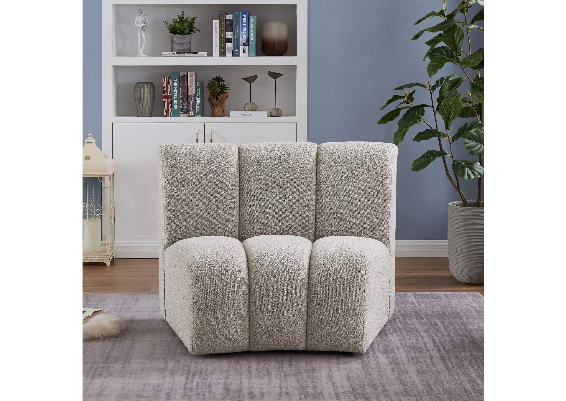 Infinity Brown Boucle Fabric Modular Chair,Meridian Furniture