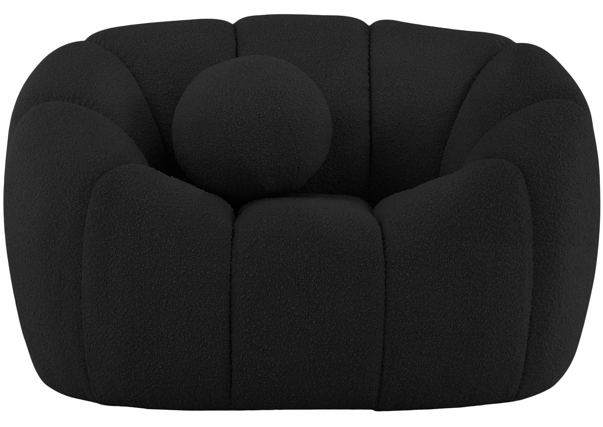 Elijah Black Boucle Fabric Chair,Meridian Furniture