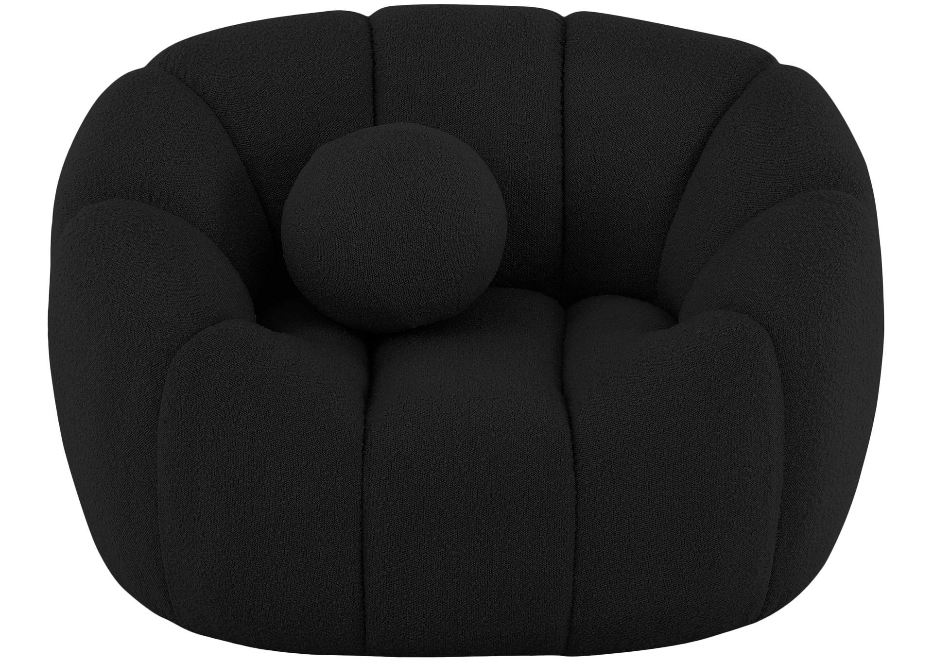 Elijah Black Boucle Fabric Chair,Meridian Furniture