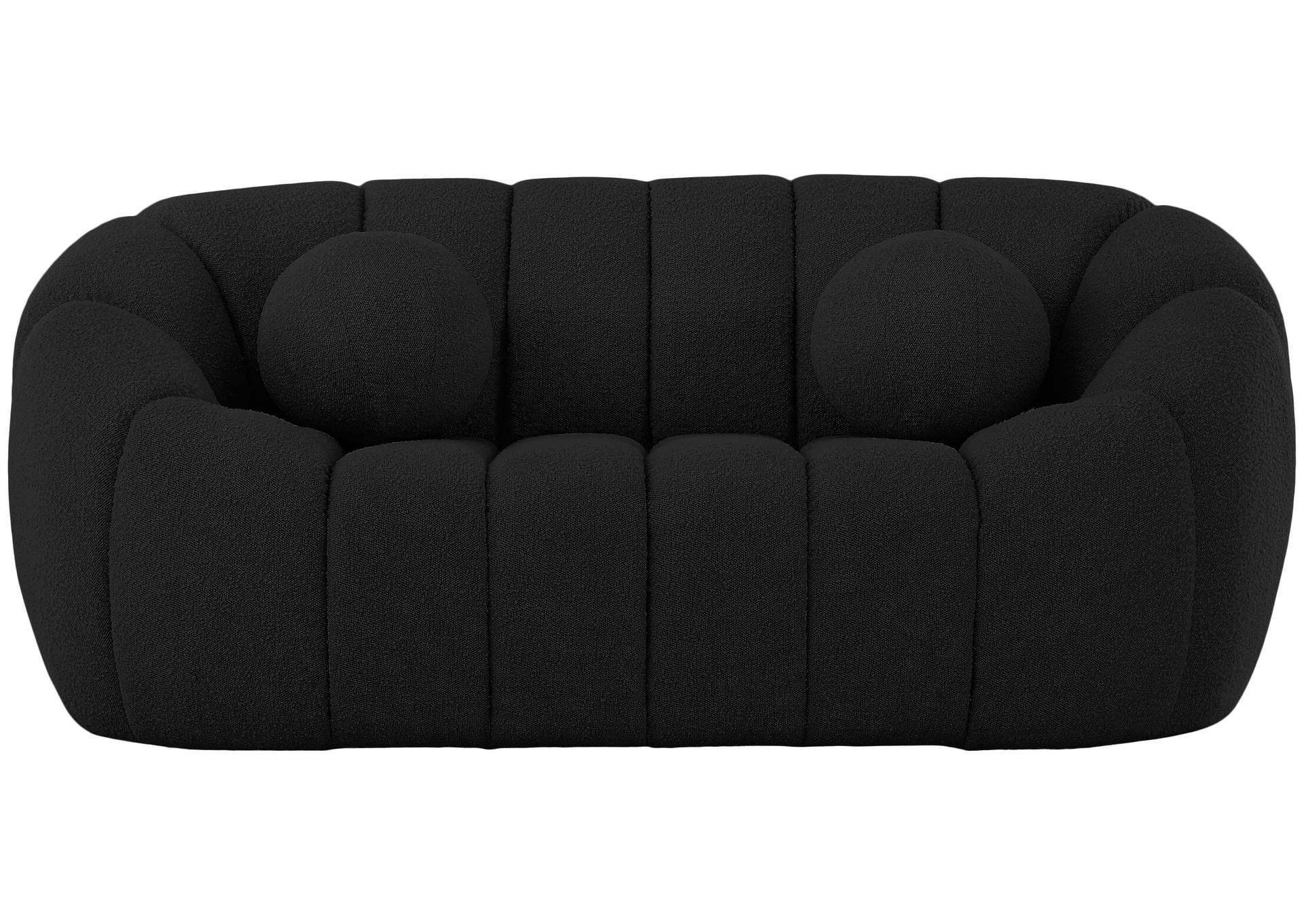 Elijah Black Boucle Fabric Loveseat,Meridian Furniture