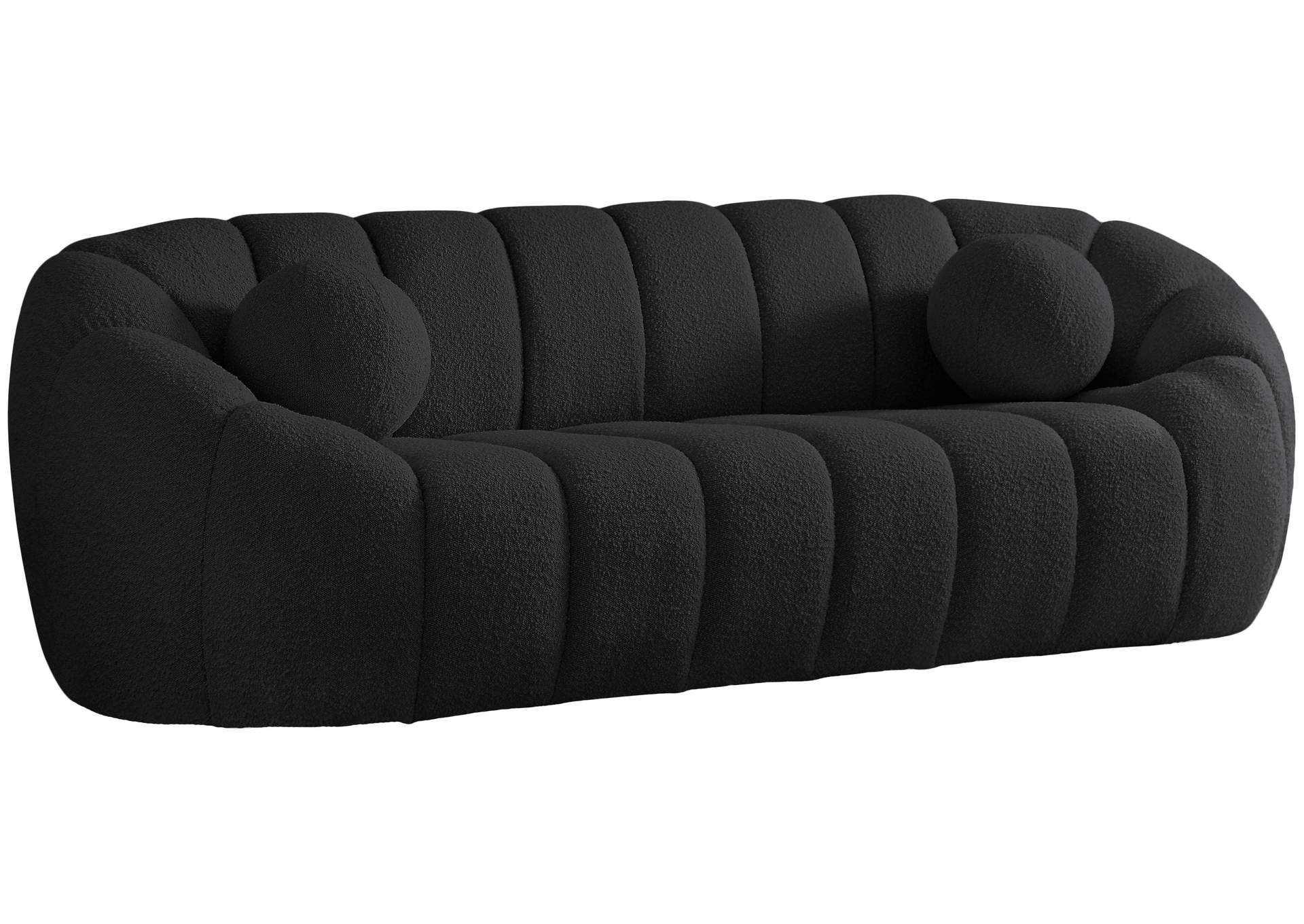 Elijah Black Boucle Fabric Sofa,Meridian Furniture