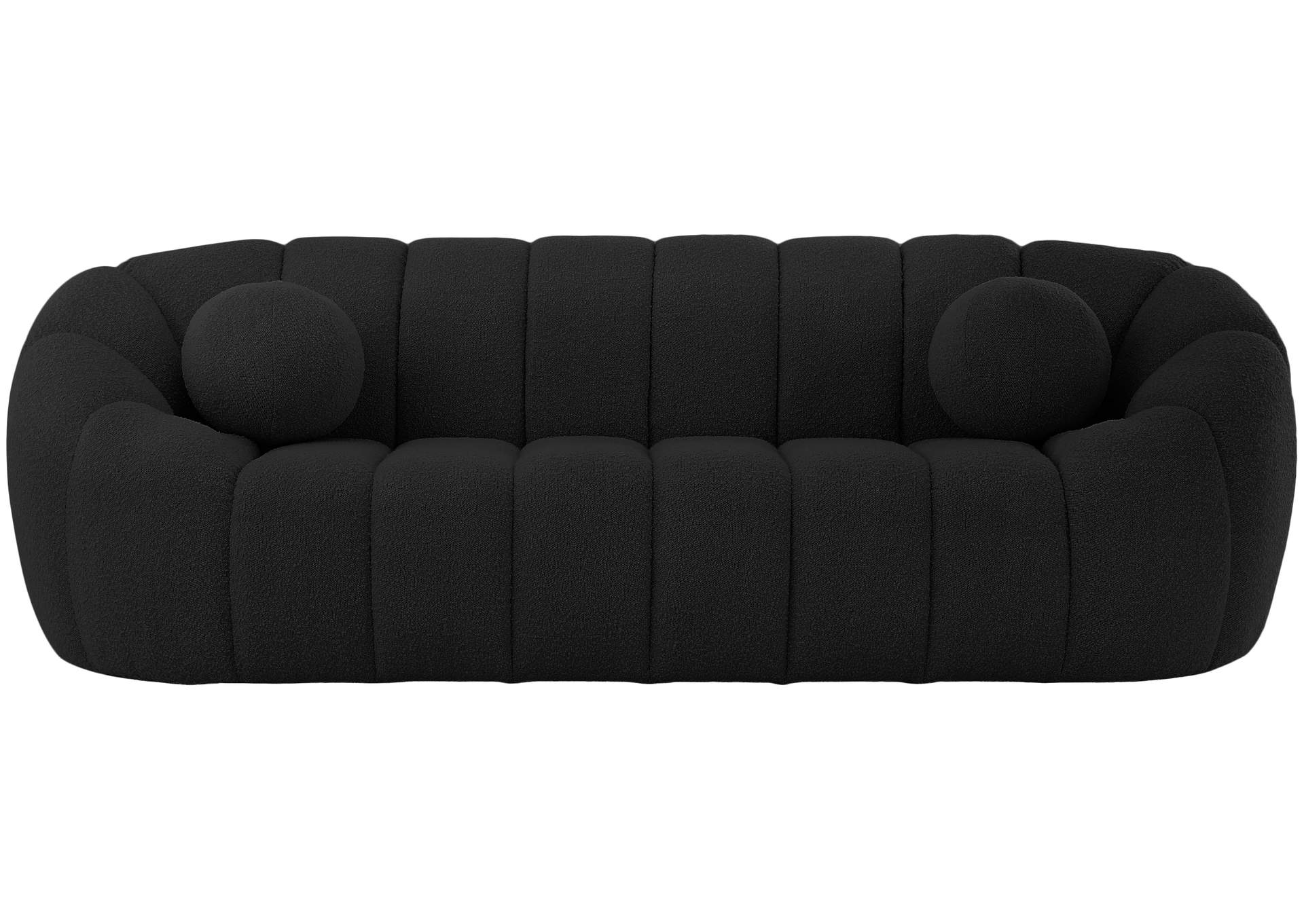 Elijah Black Boucle Fabric Sofa,Meridian Furniture