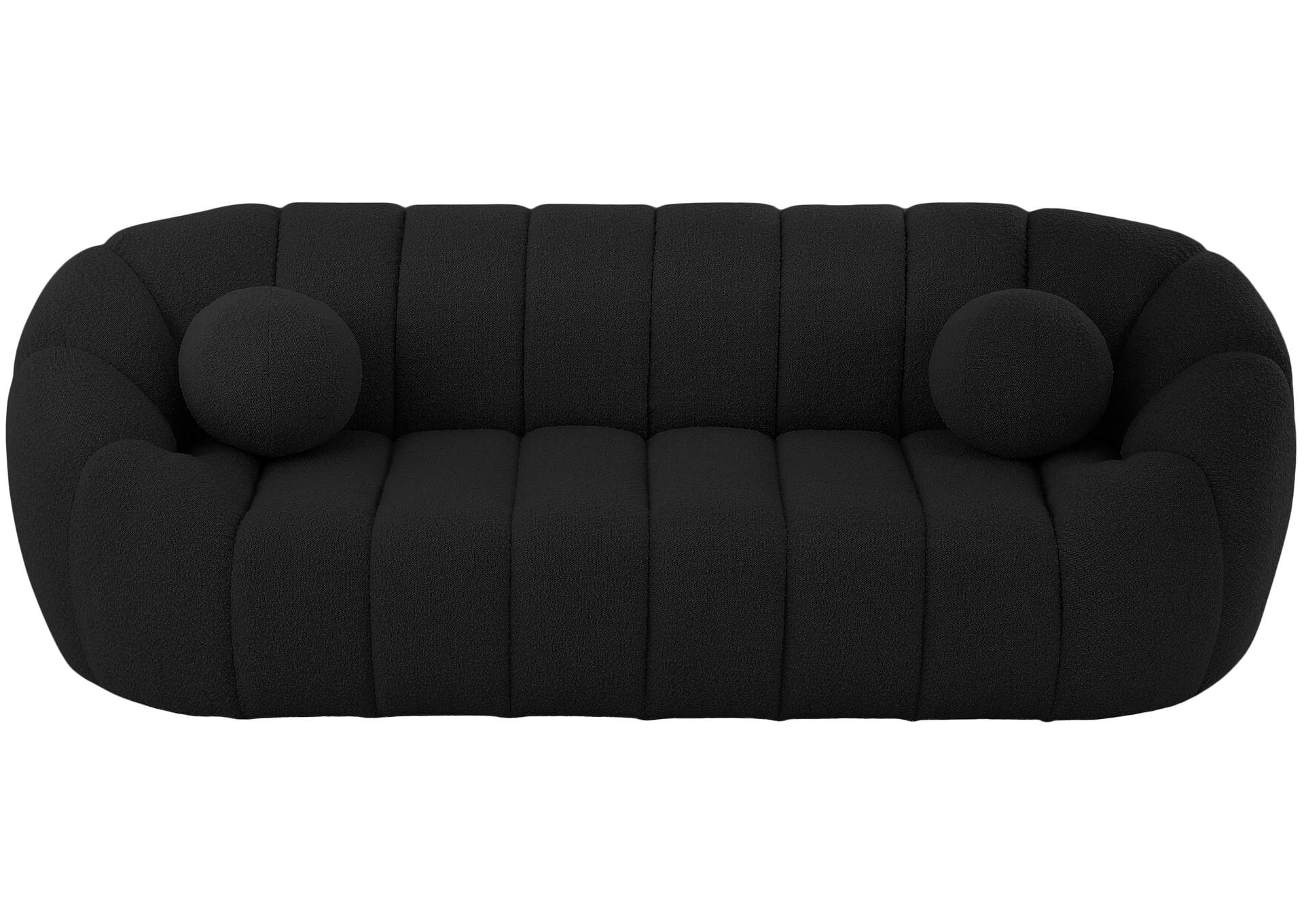 Elijah Black Boucle Fabric Sofa,Meridian Furniture