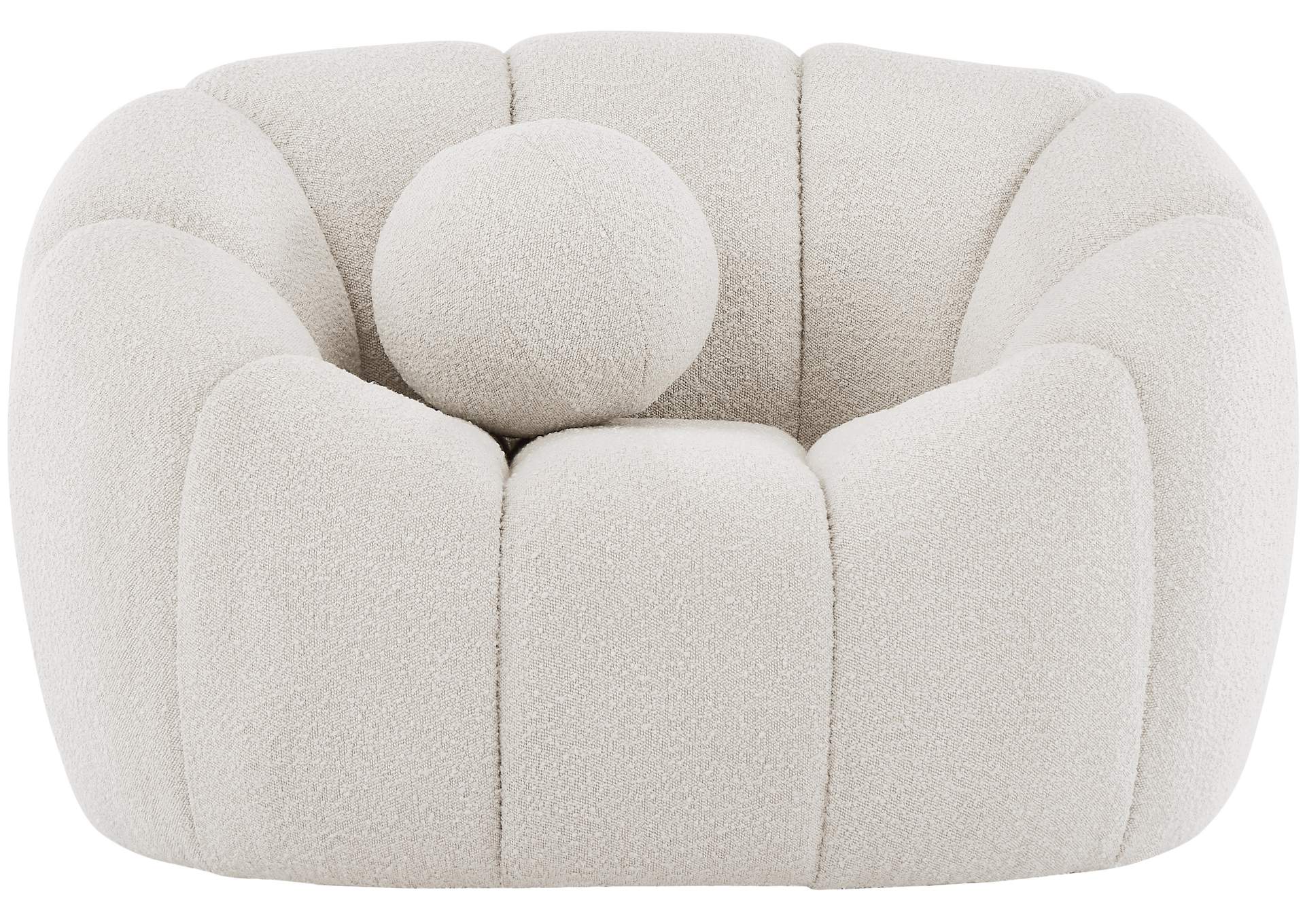 Elijah Cream Boucle Fabric Chair,Meridian Furniture