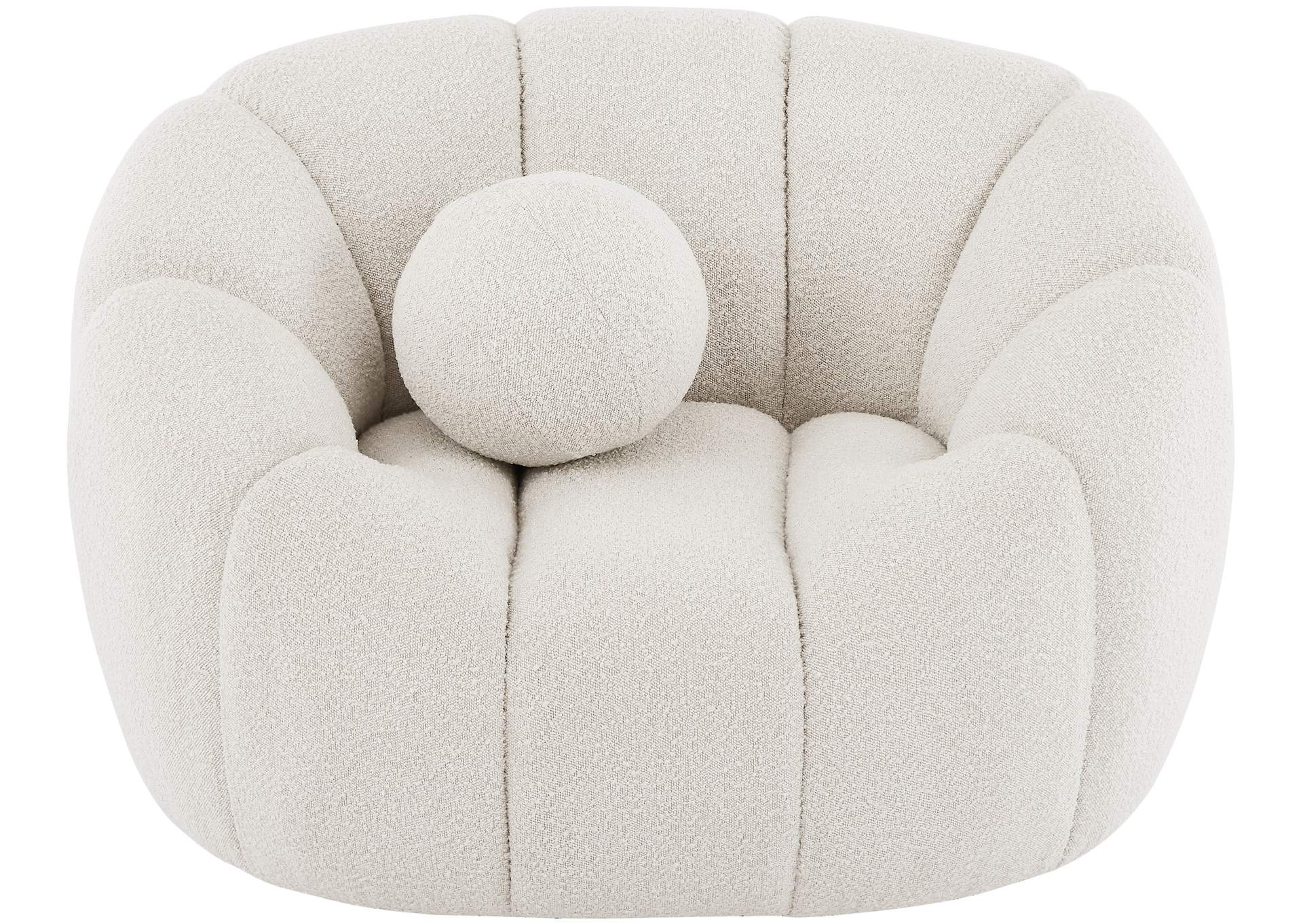 Elijah Cream Boucle Fabric Chair,Meridian Furniture