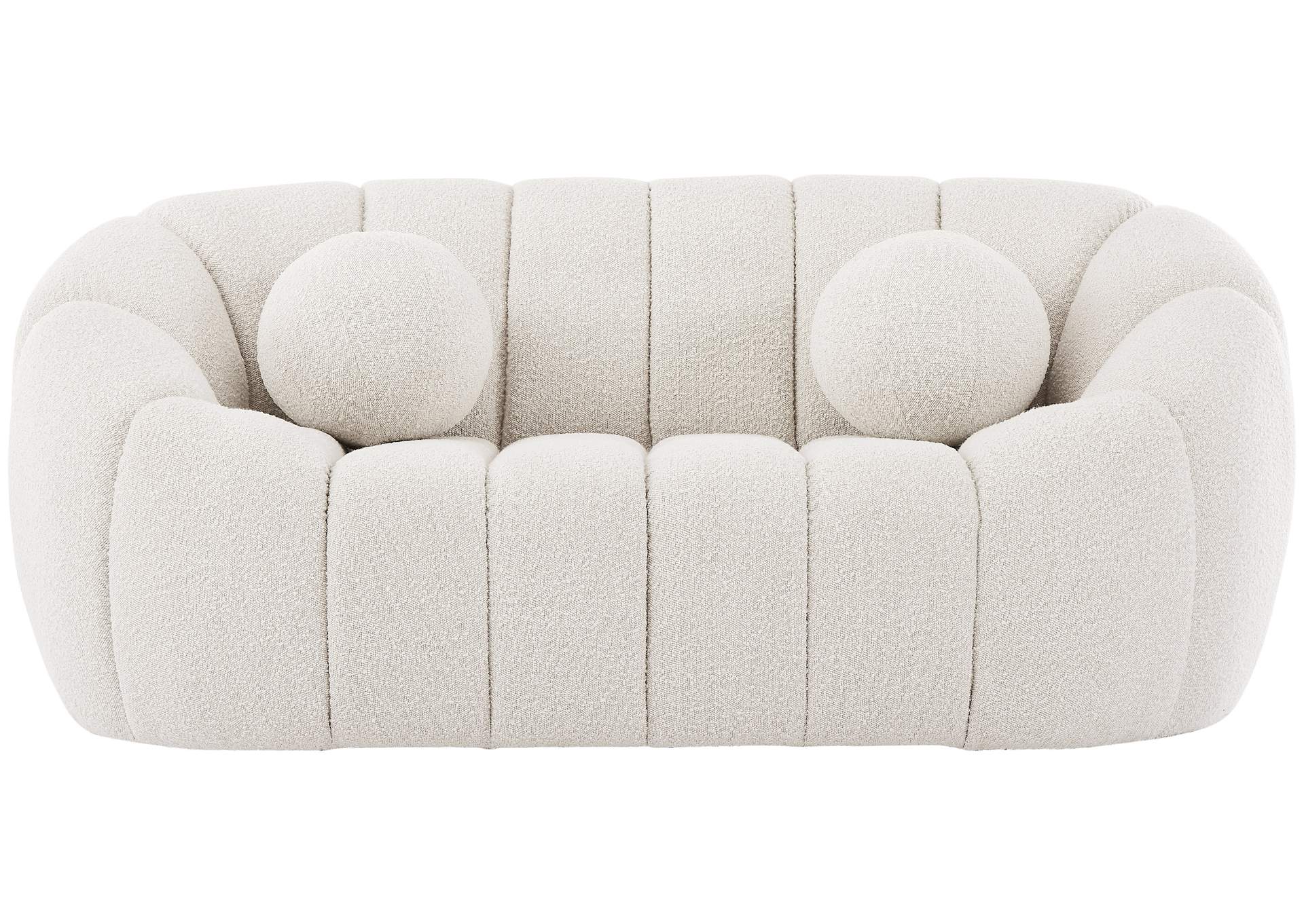 Elijah Cream Boucle Fabric Loveseat,Meridian Furniture