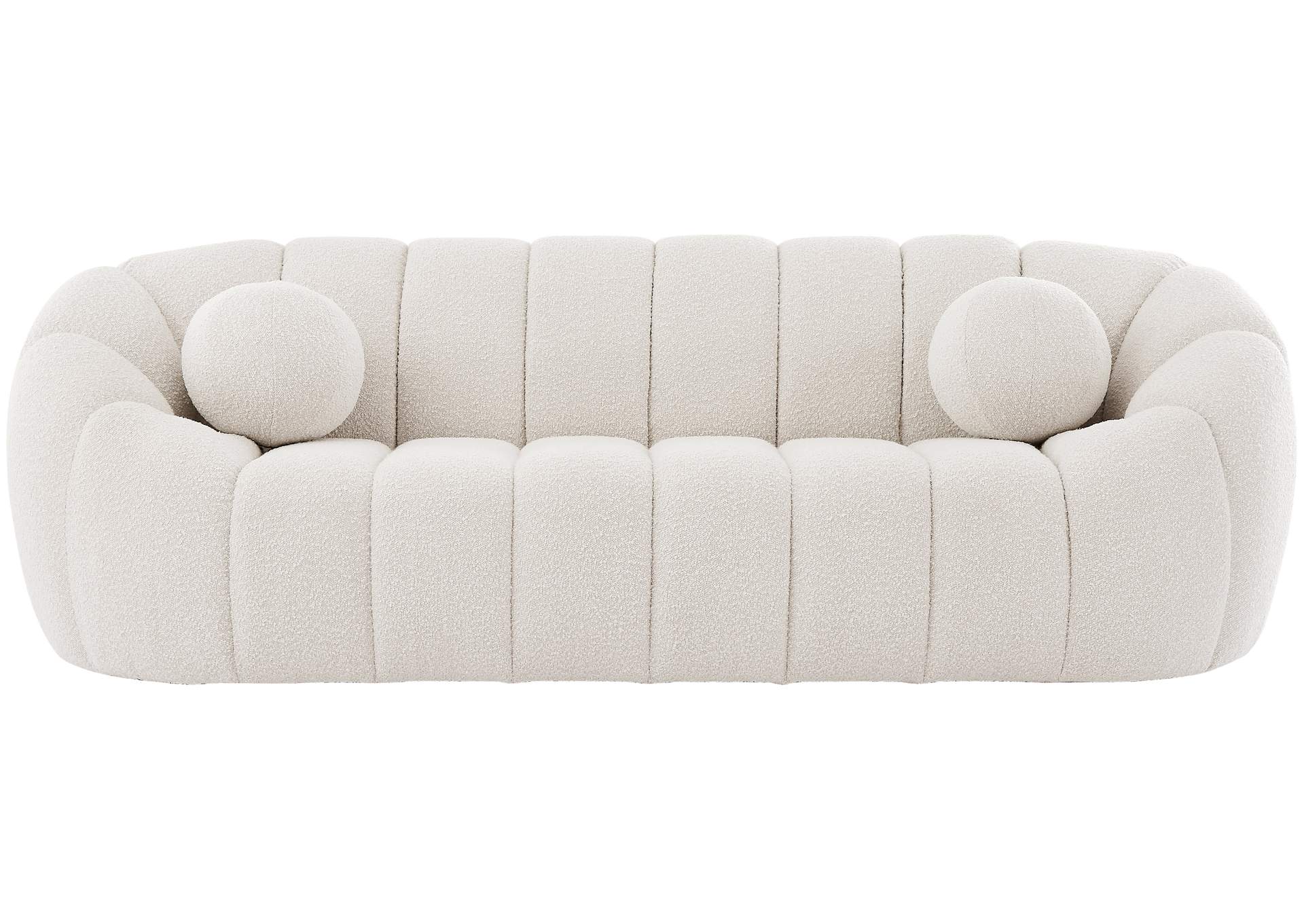 Elijah Cream Boucle Fabric Sofa,Meridian Furniture