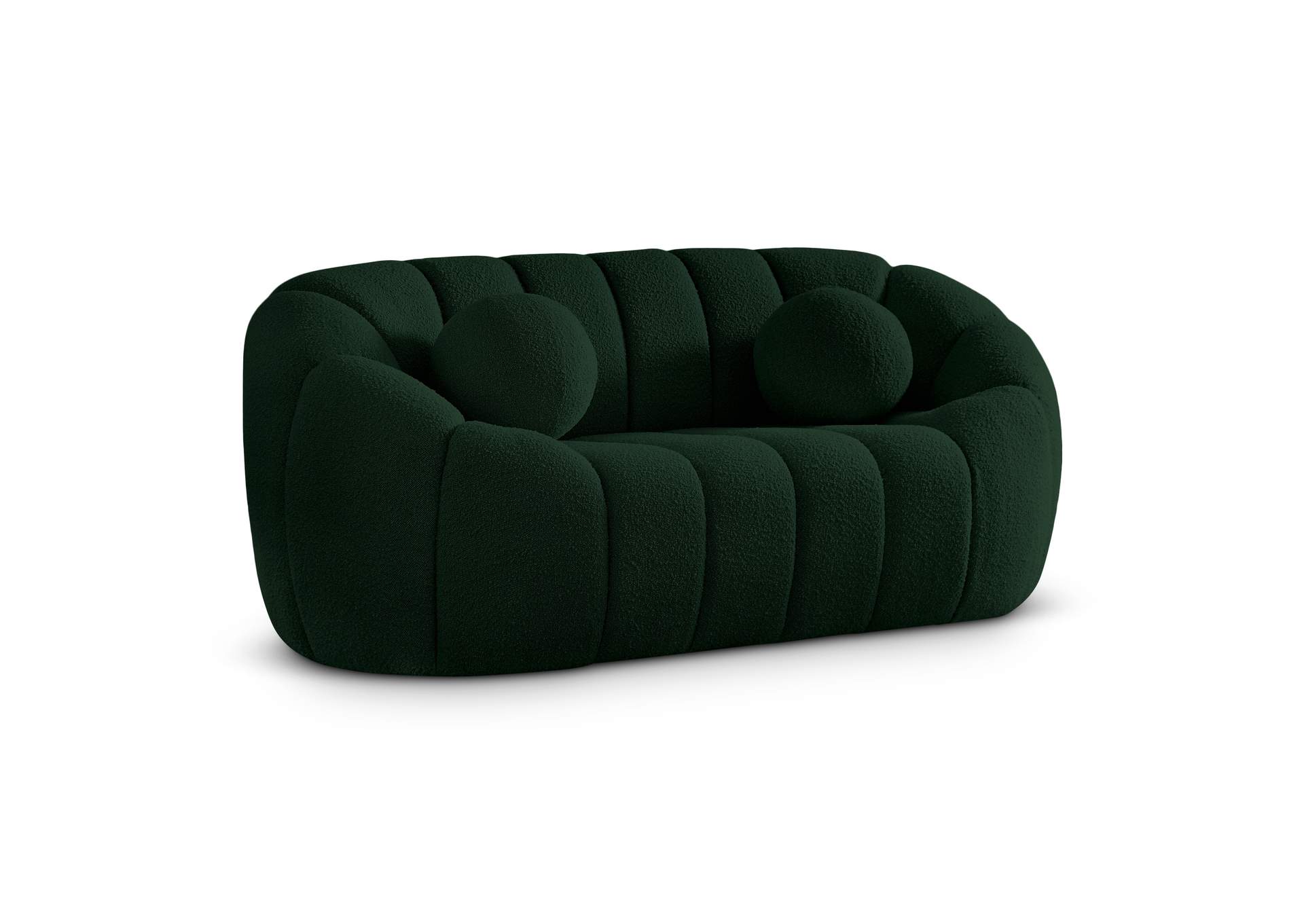 Elijah Green Boucle Fabric Loveseat,Meridian Furniture