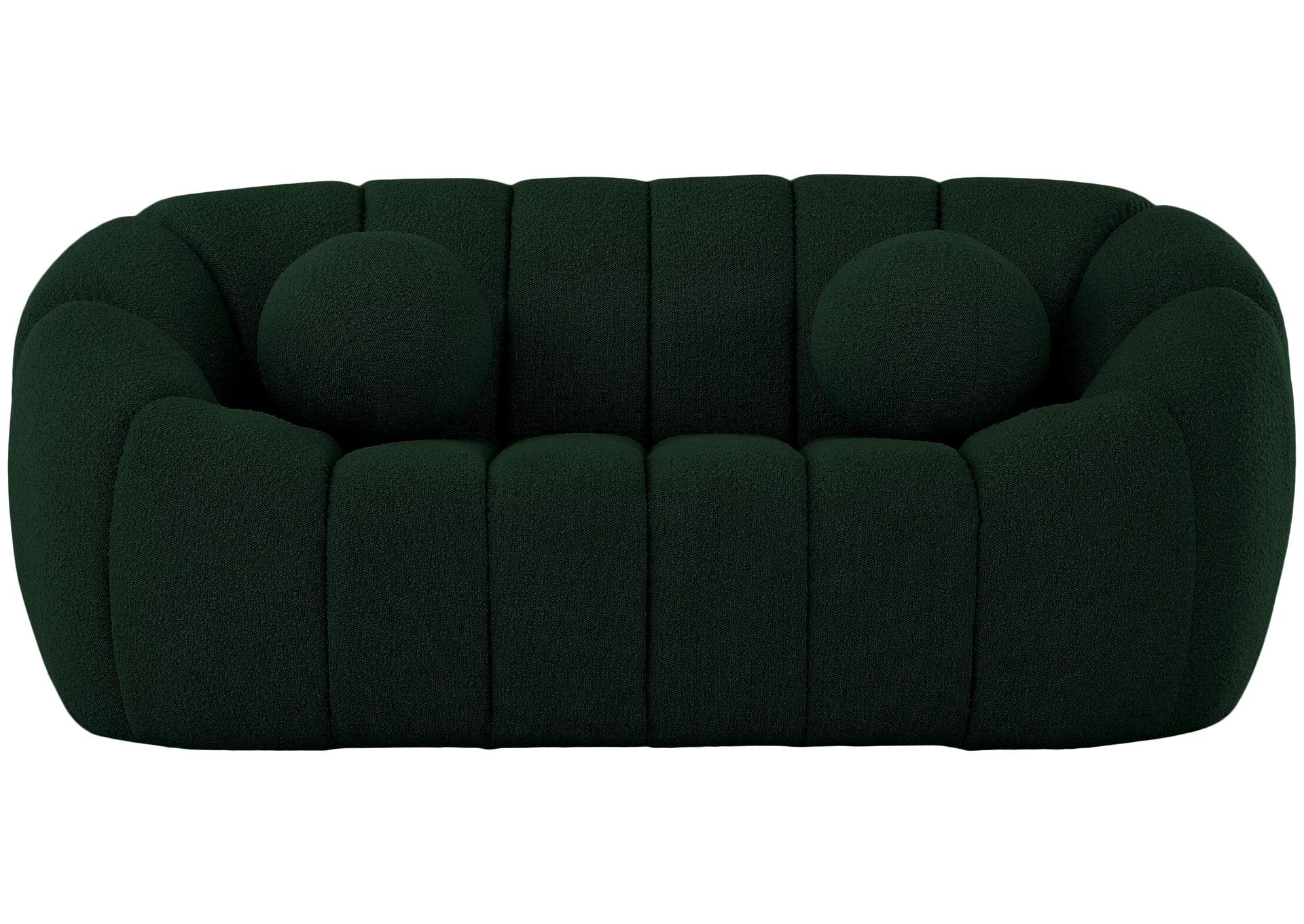 Elijah Green Boucle Fabric Loveseat,Meridian Furniture