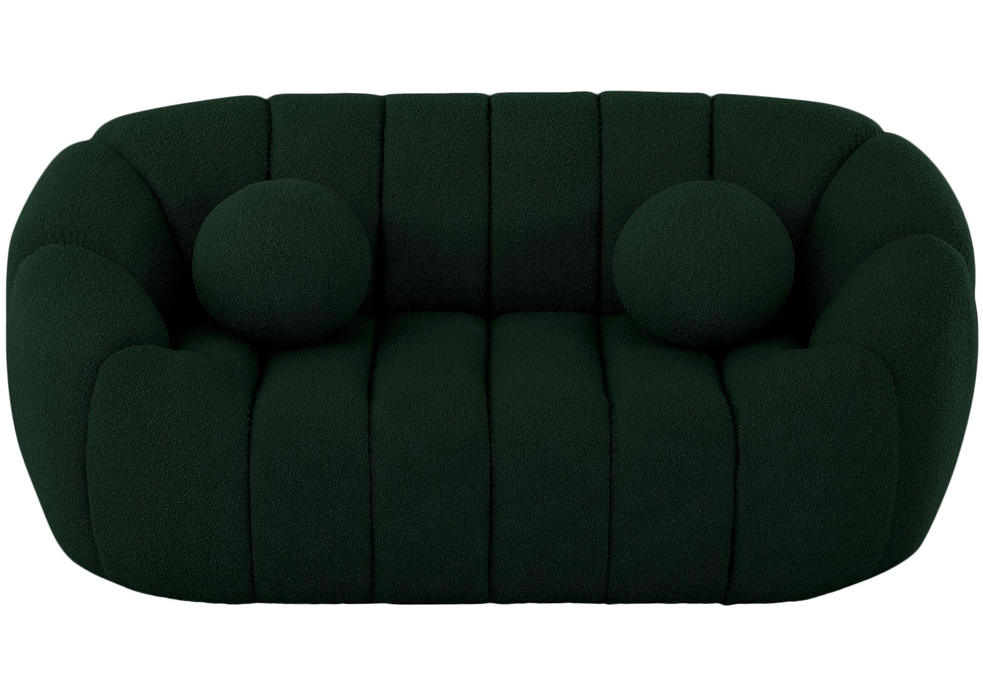 Elijah Green Boucle Fabric Loveseat,Meridian Furniture