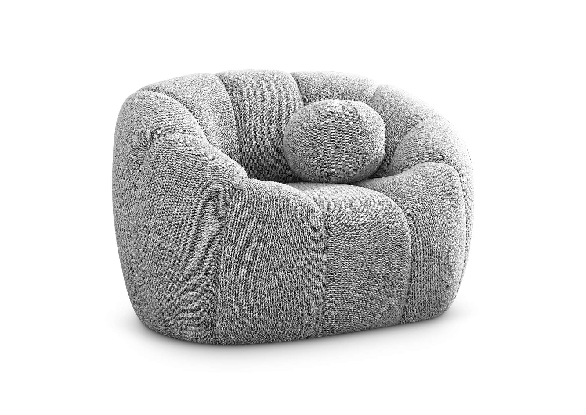 Elijah Grey Boucle Fabric Chair,Meridian Furniture