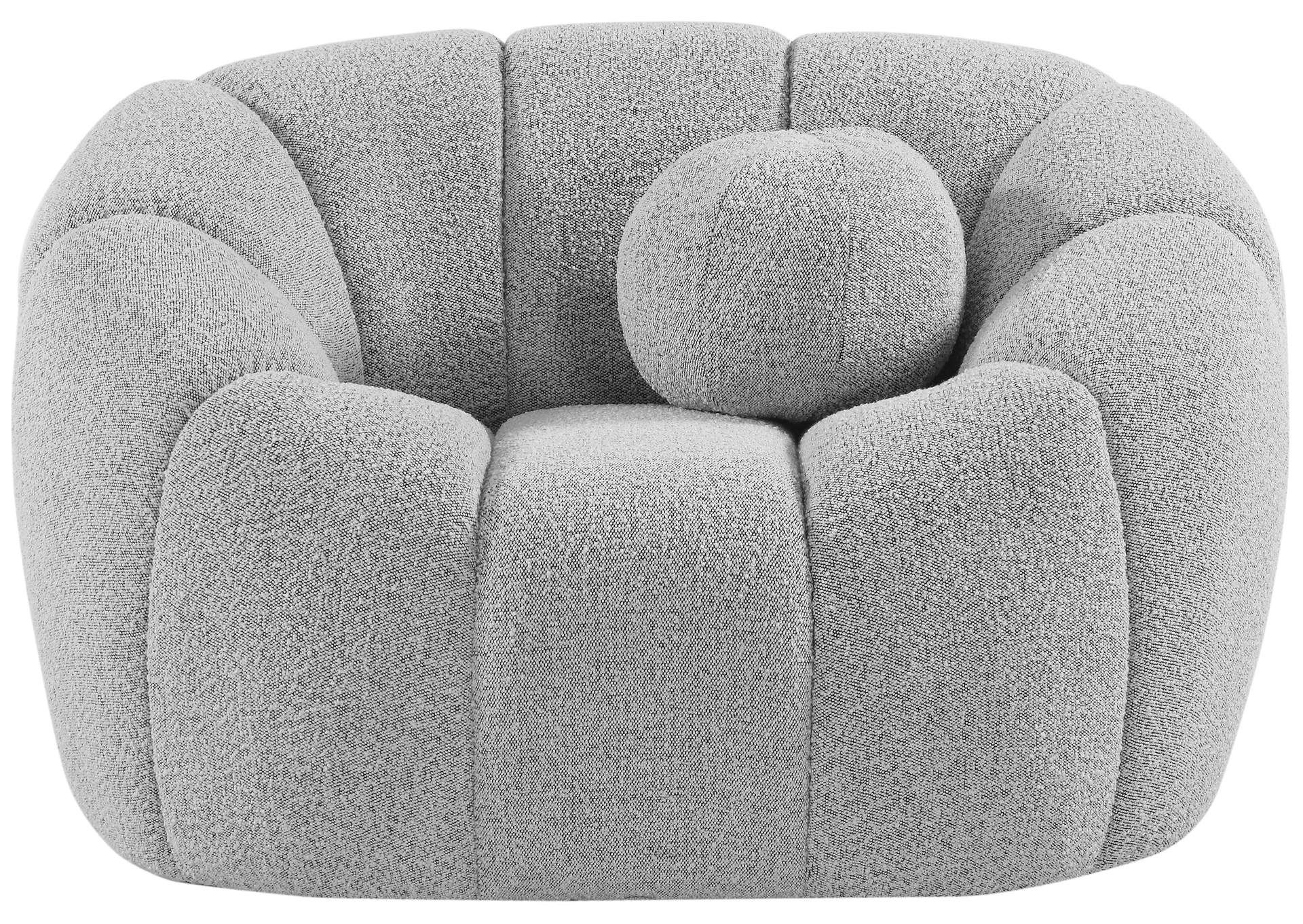 Elijah Grey Boucle Fabric Chair,Meridian Furniture