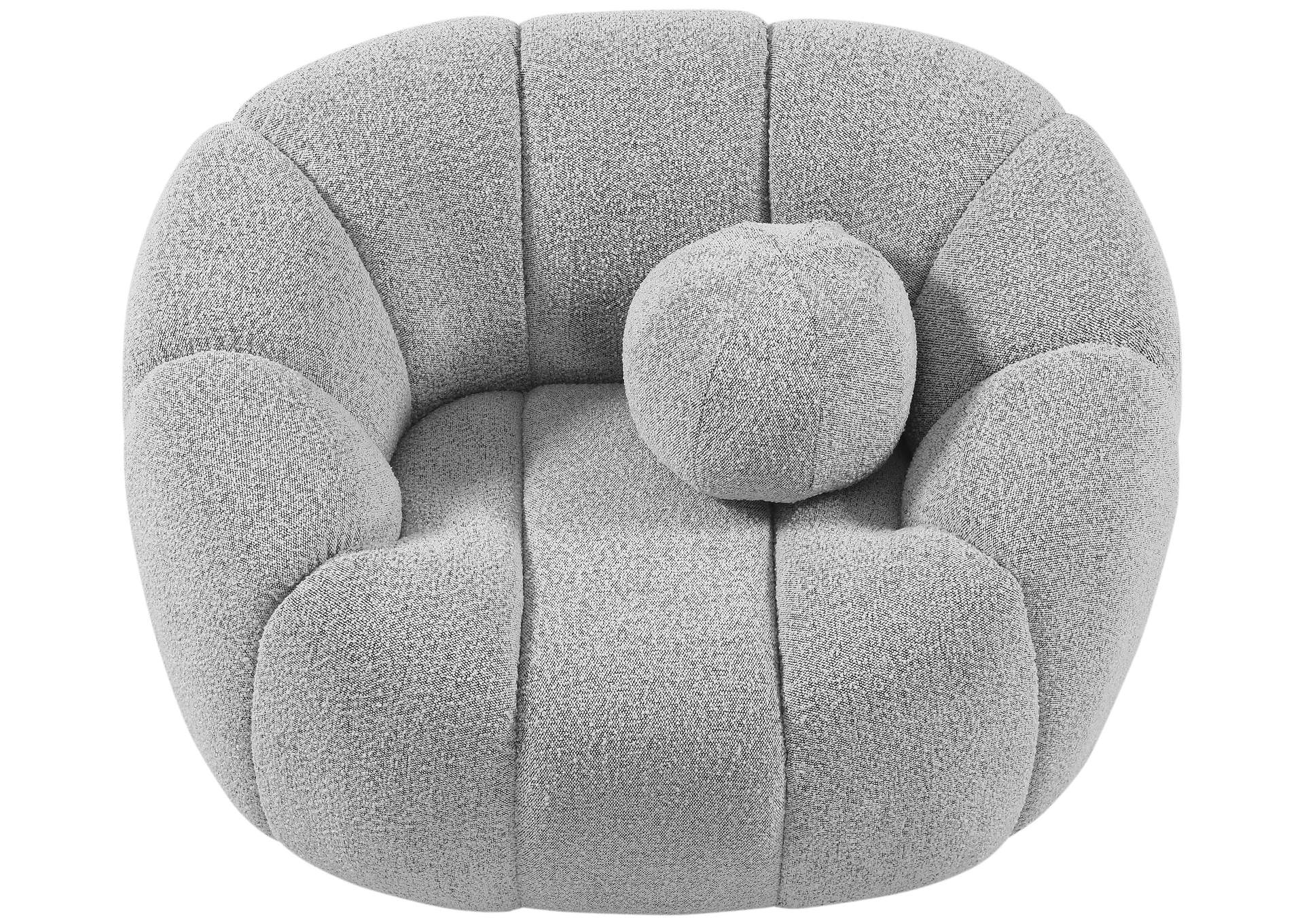 Elijah Grey Boucle Fabric Chair,Meridian Furniture