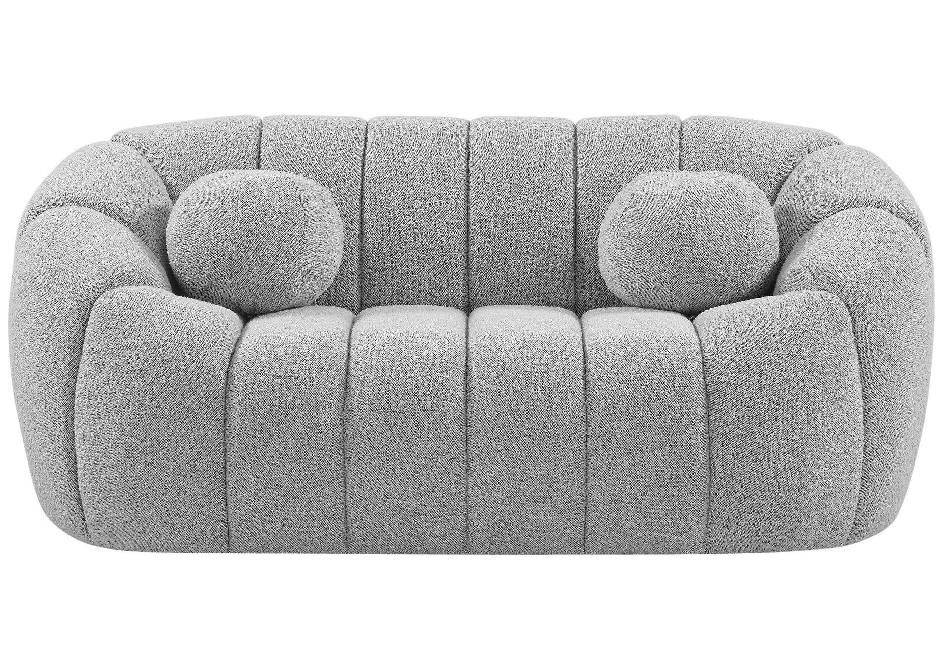 Elijah Grey Boucle Fabric Loveseat,Meridian Furniture