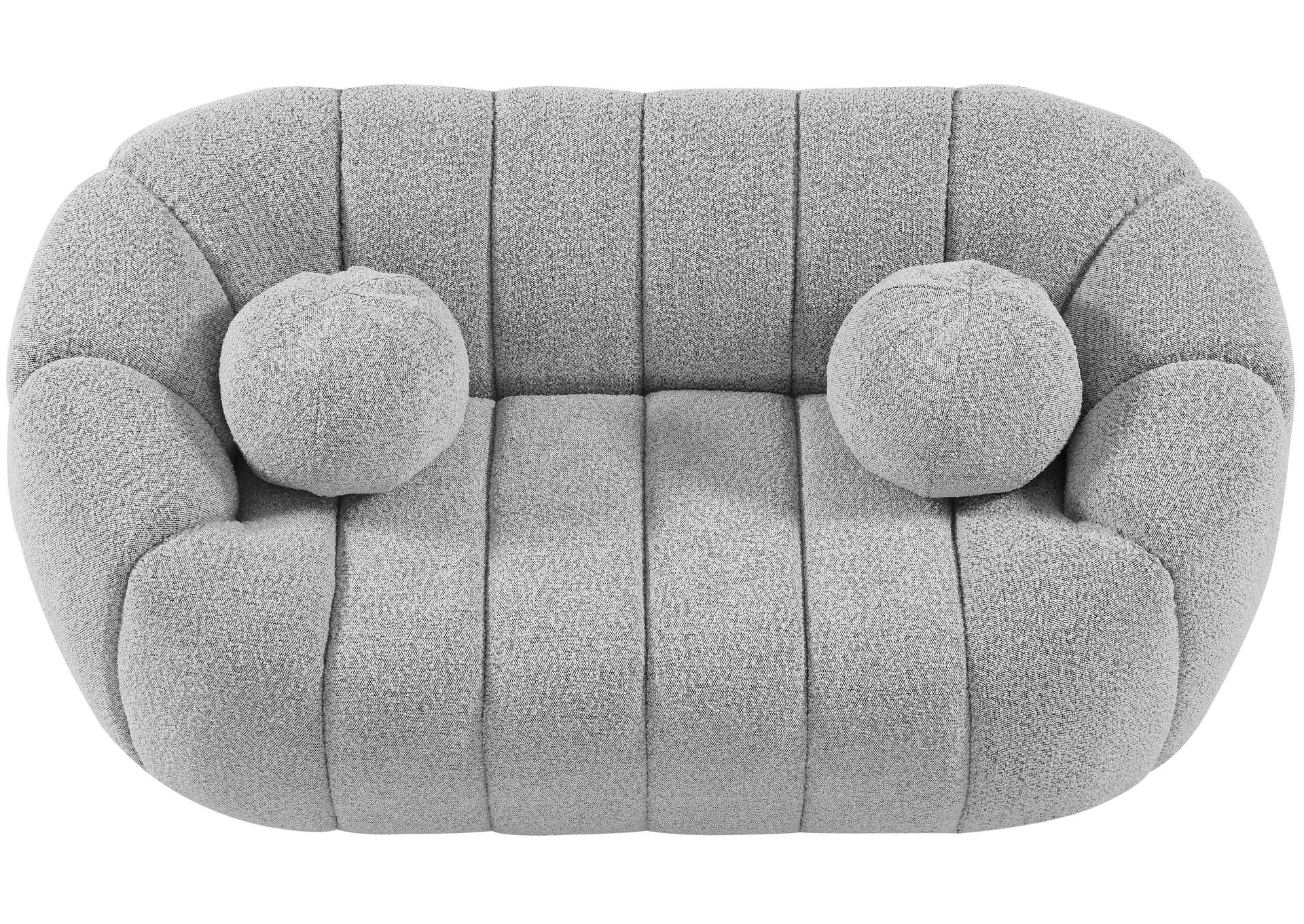 Elijah Grey Boucle Fabric Loveseat,Meridian Furniture