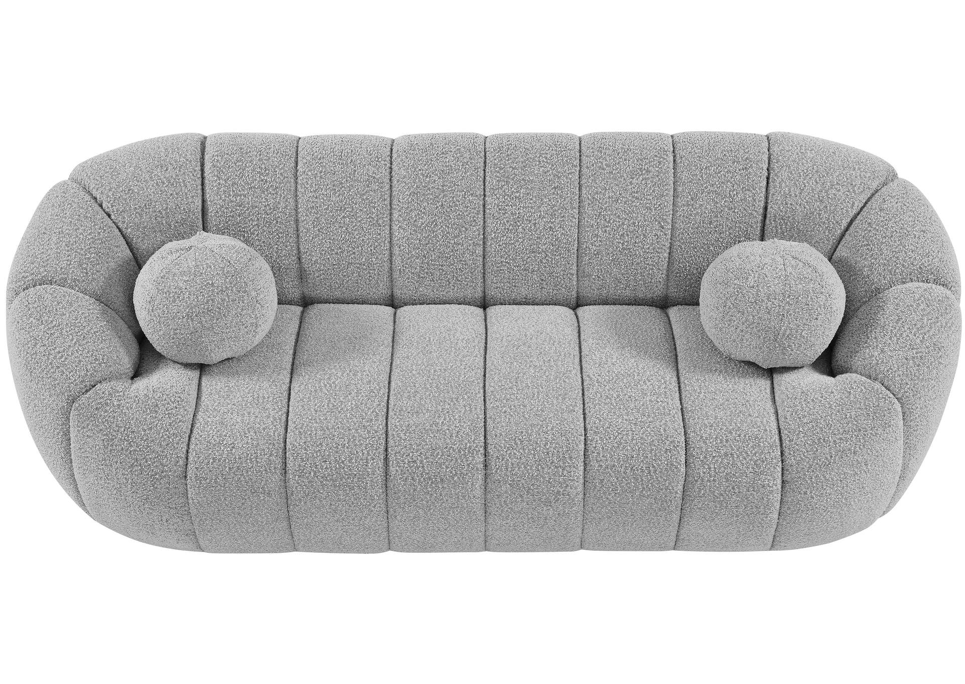 Elijah Grey Boucle Fabric Sofa,Meridian Furniture