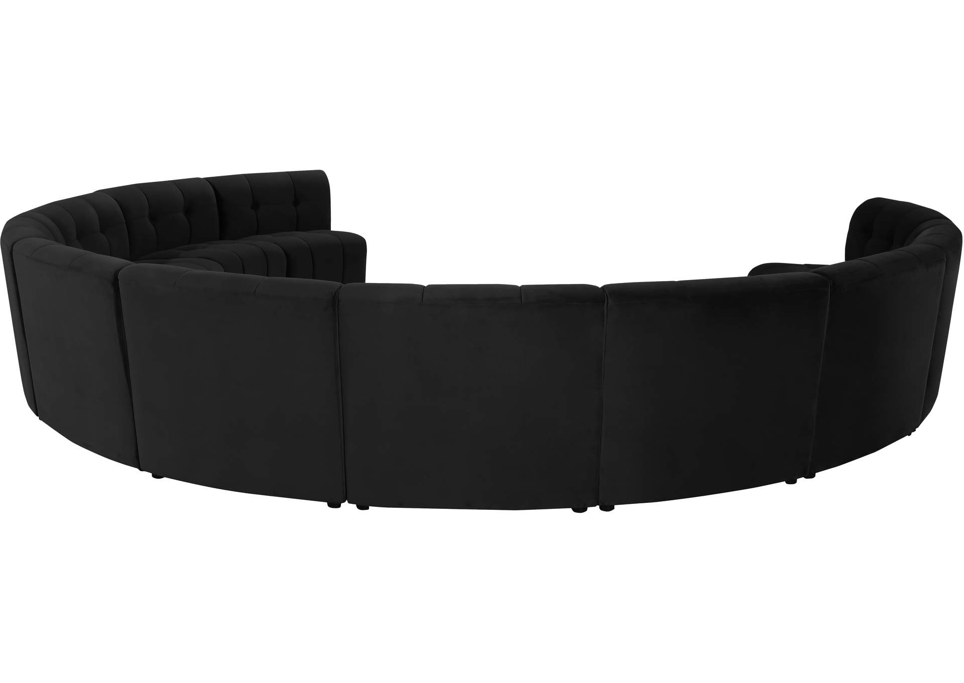 Limitless Black Velvet 11 Piece Modular Sectional,Meridian Furniture