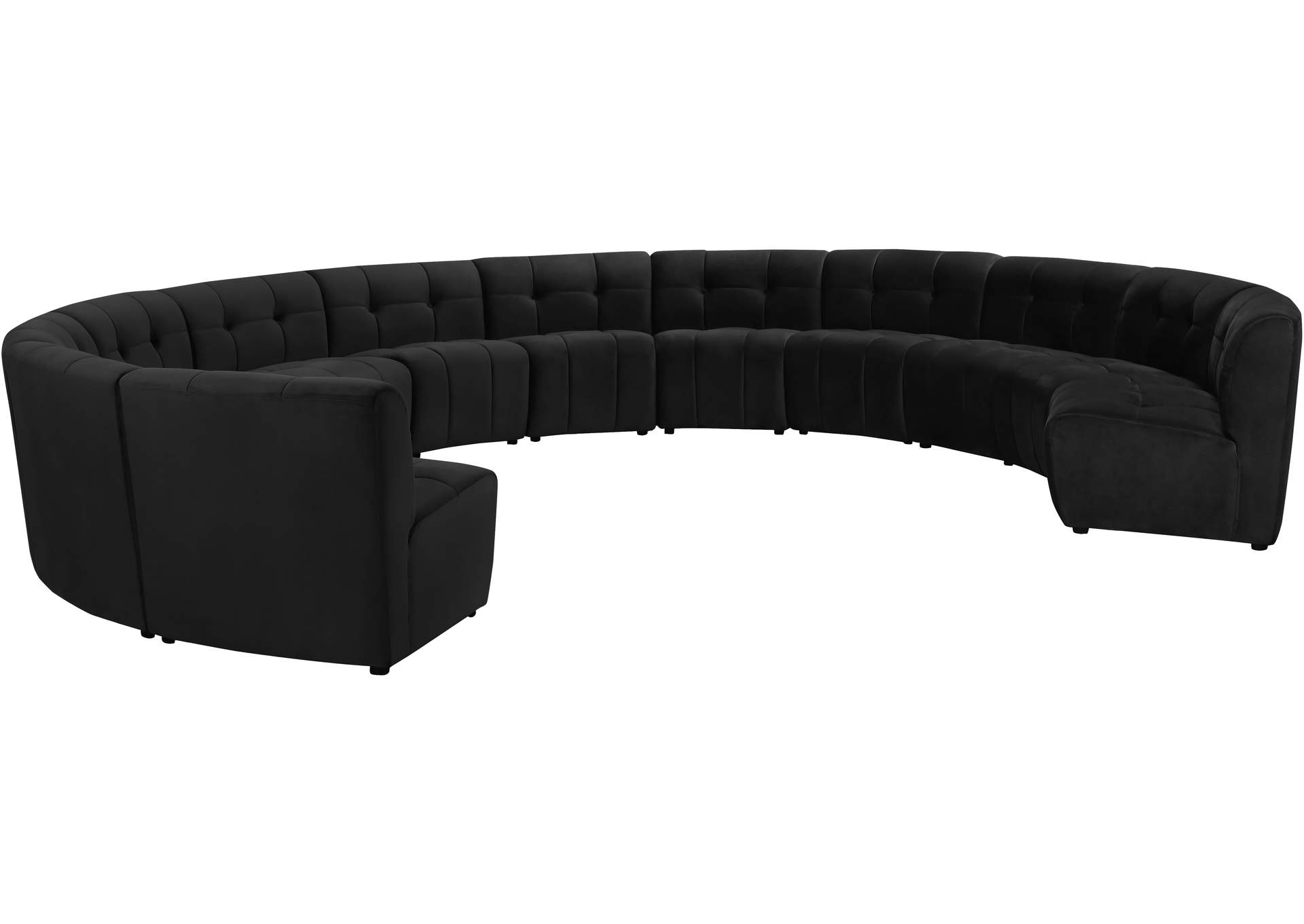 Limitless Black Velvet 12 Piece Modular Sectional,Meridian Furniture