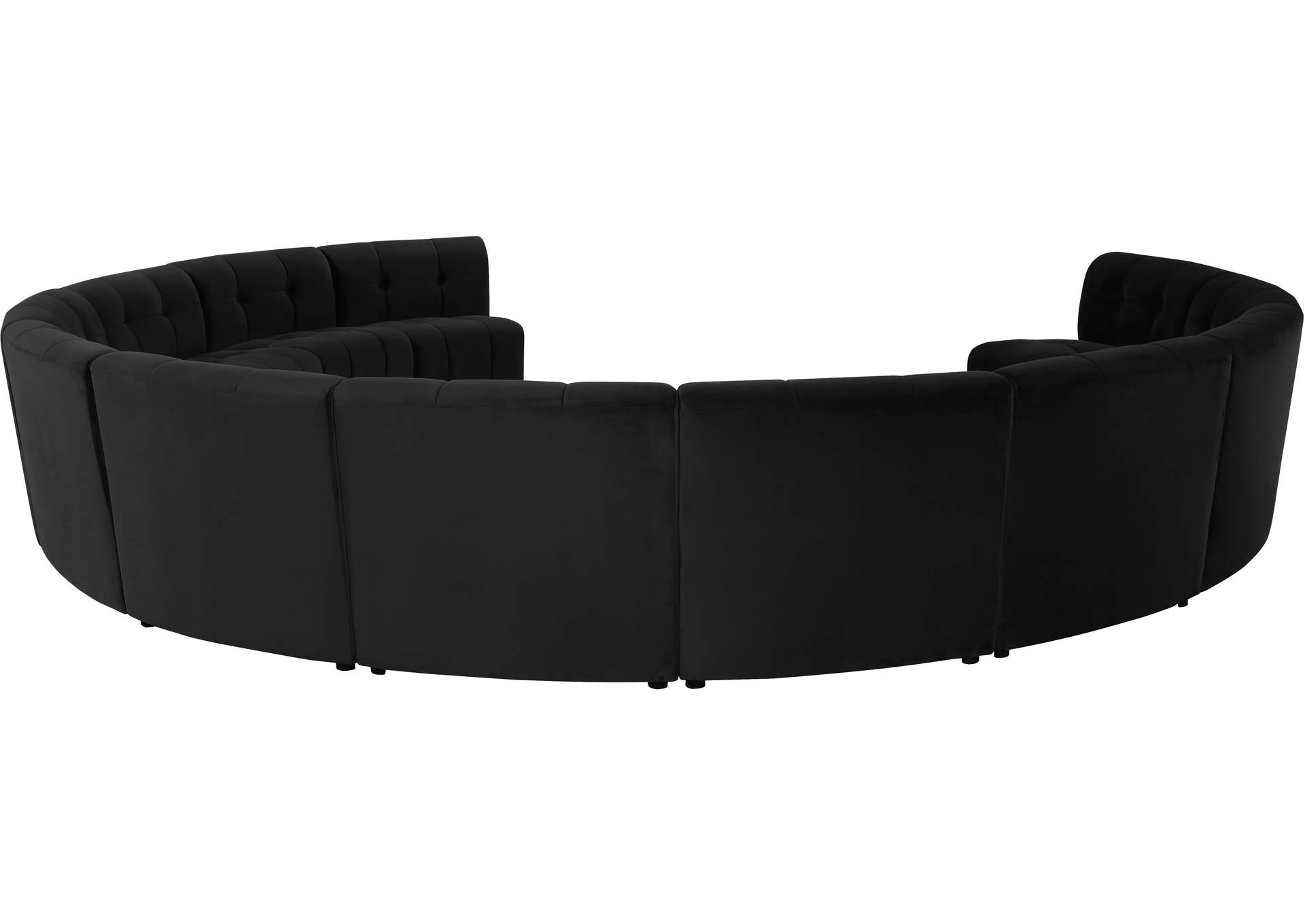 Limitless Black Velvet 12 Piece Modular Sectional,Meridian Furniture