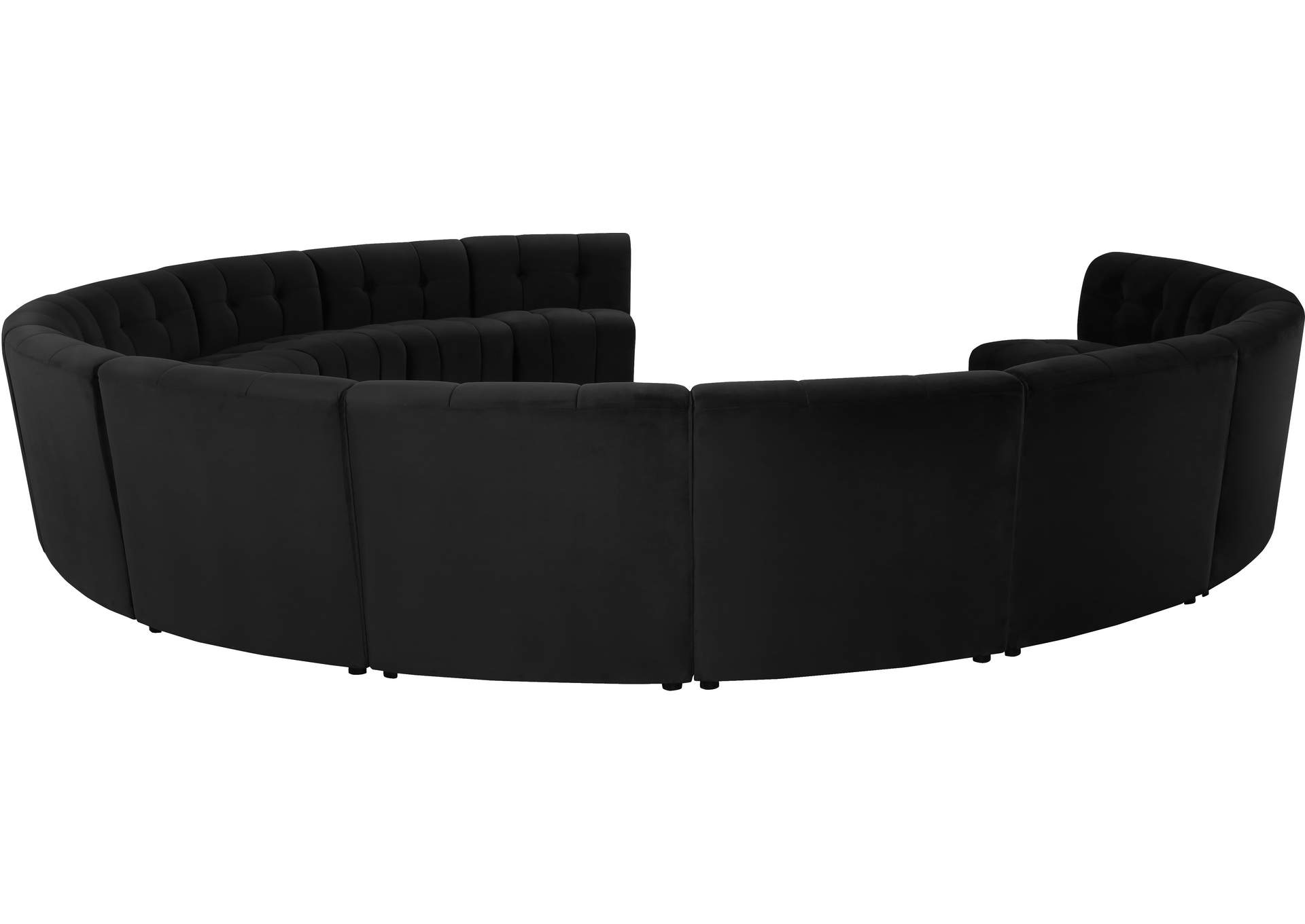 Limitless Black Velvet 13 Piece Modular Sectional,Meridian Furniture