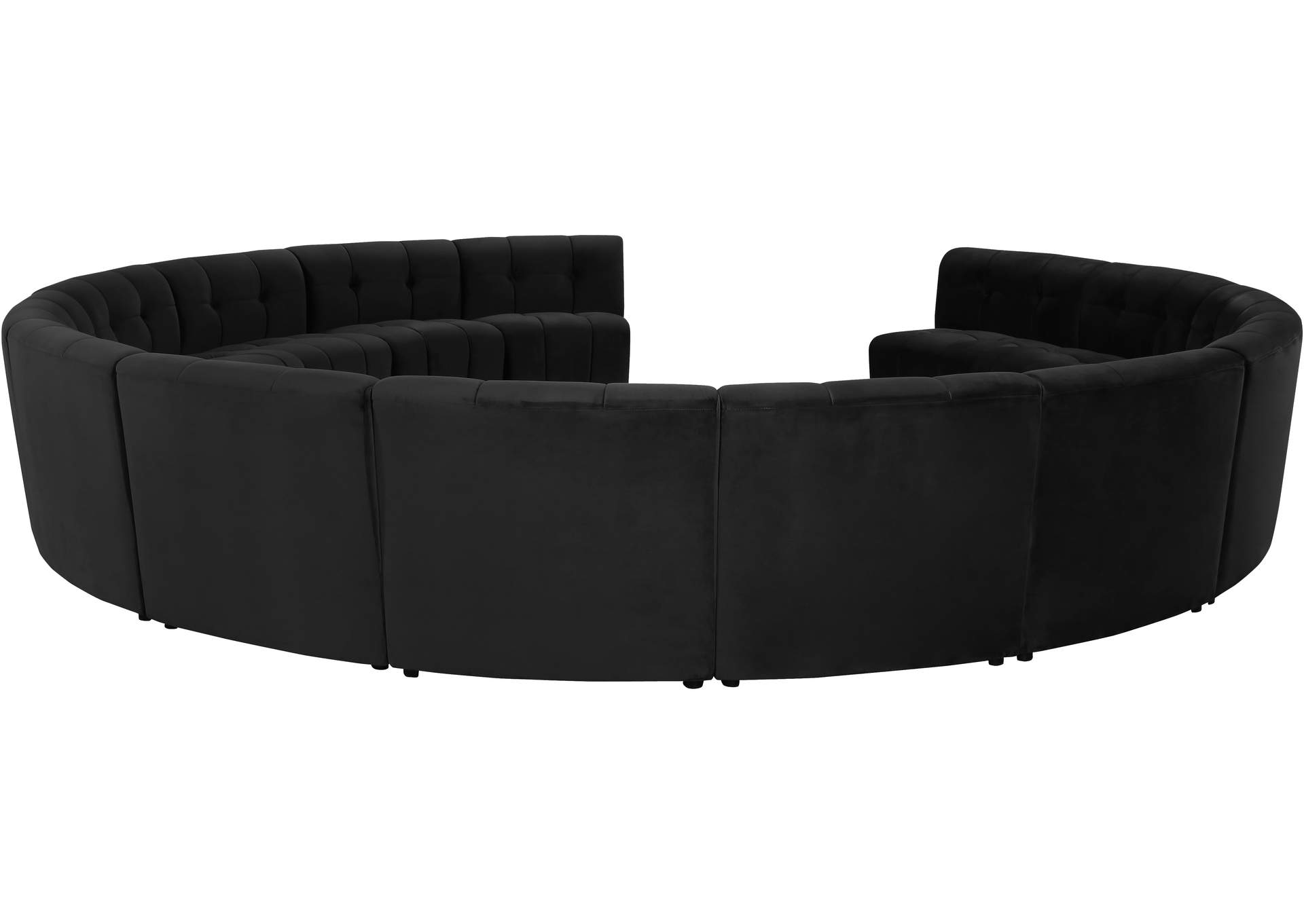 Limitless Black Velvet 14 Piece Modular Sectional,Meridian Furniture