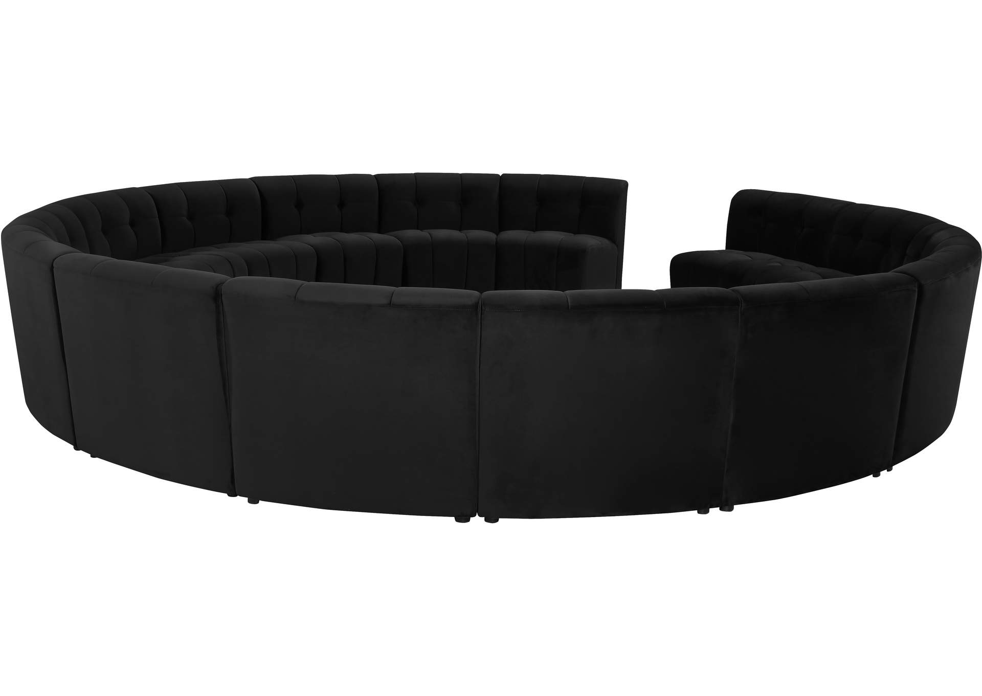 Limitless Black Velvet 15 Piece Modular Sectional,Meridian Furniture