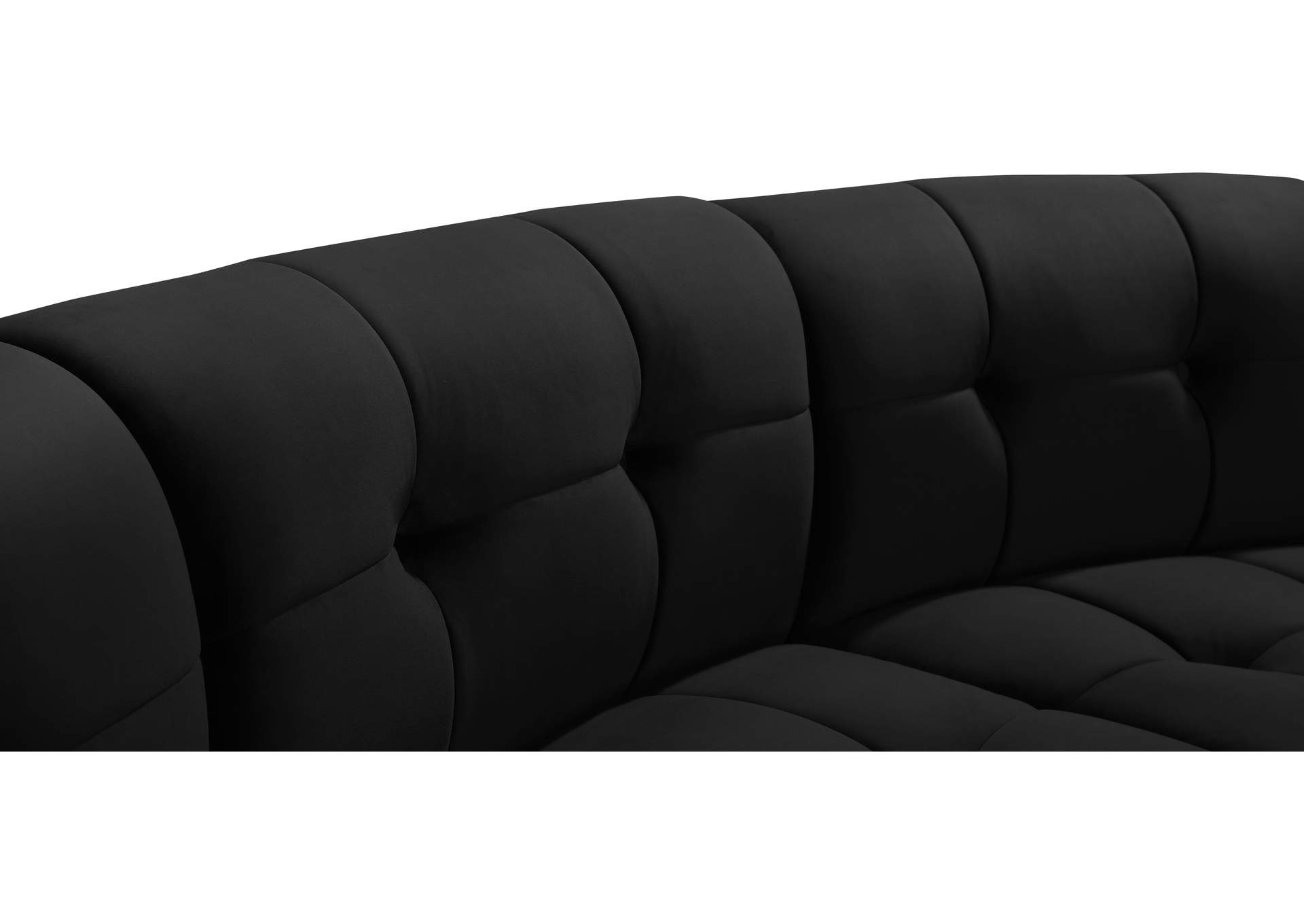 Limitless Black Velvet 15 Piece Modular Sectional,Meridian Furniture