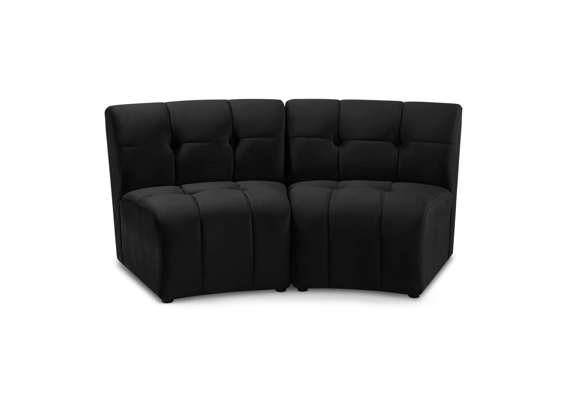 Limitless Black Velvet 2 Piece Modular Sectional,Meridian Furniture