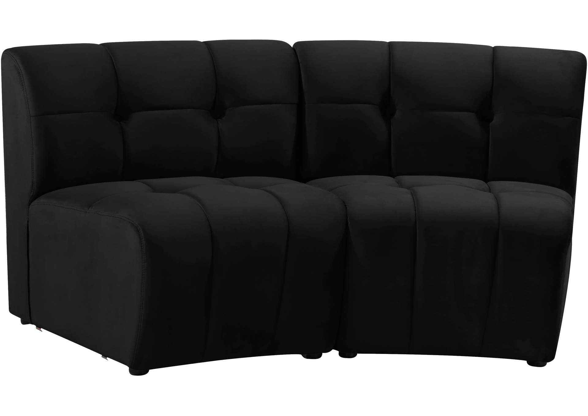 Limitless Black Velvet 2 Piece Modular Sectional,Meridian Furniture