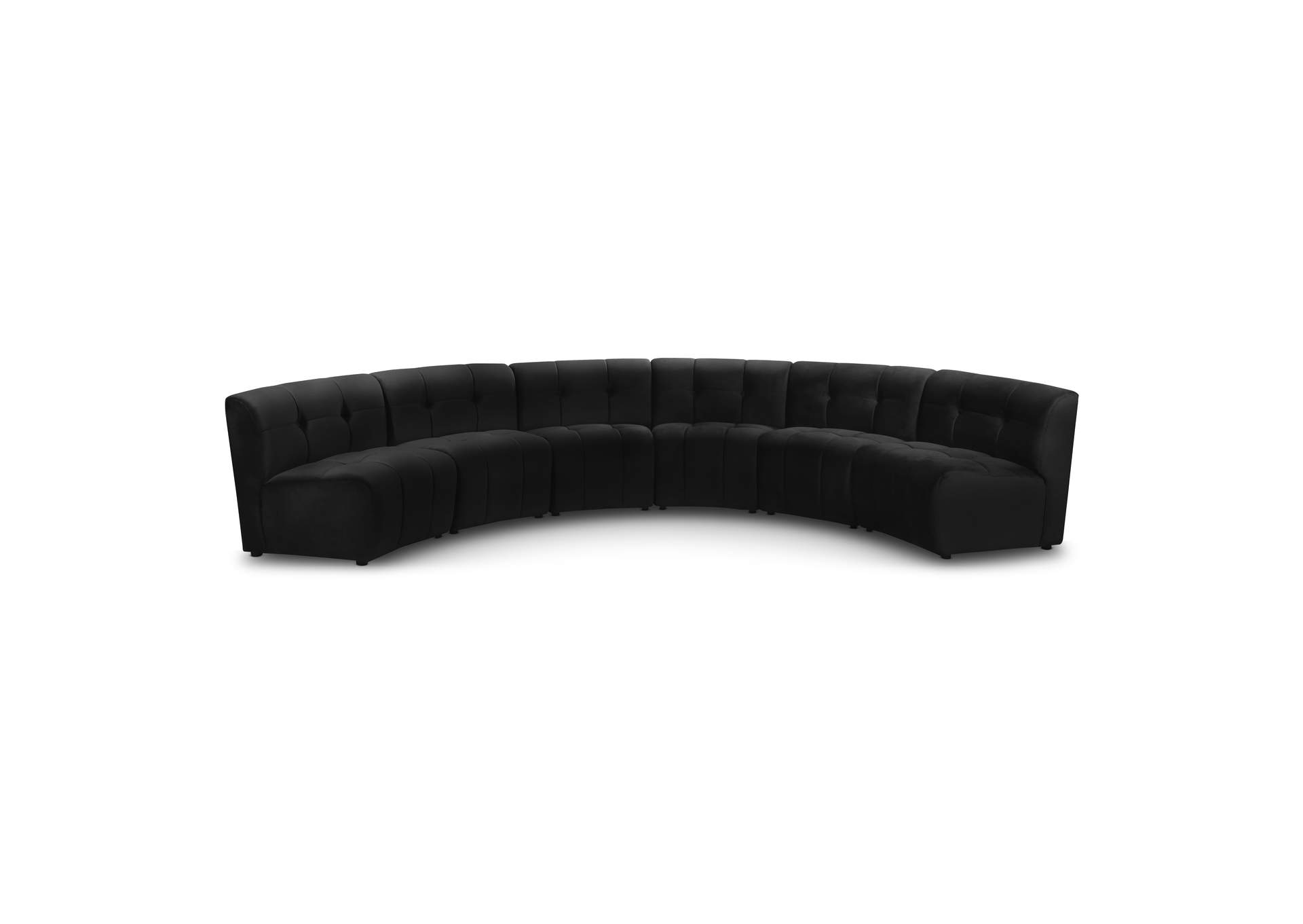 Limitless Black Velvet 6 Piece . Modular Sectional,Meridian Furniture