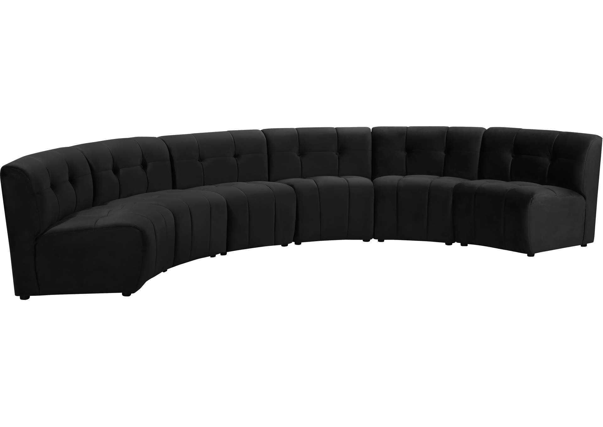 Limitless Black Velvet 6 Piece . Modular Sectional,Meridian Furniture