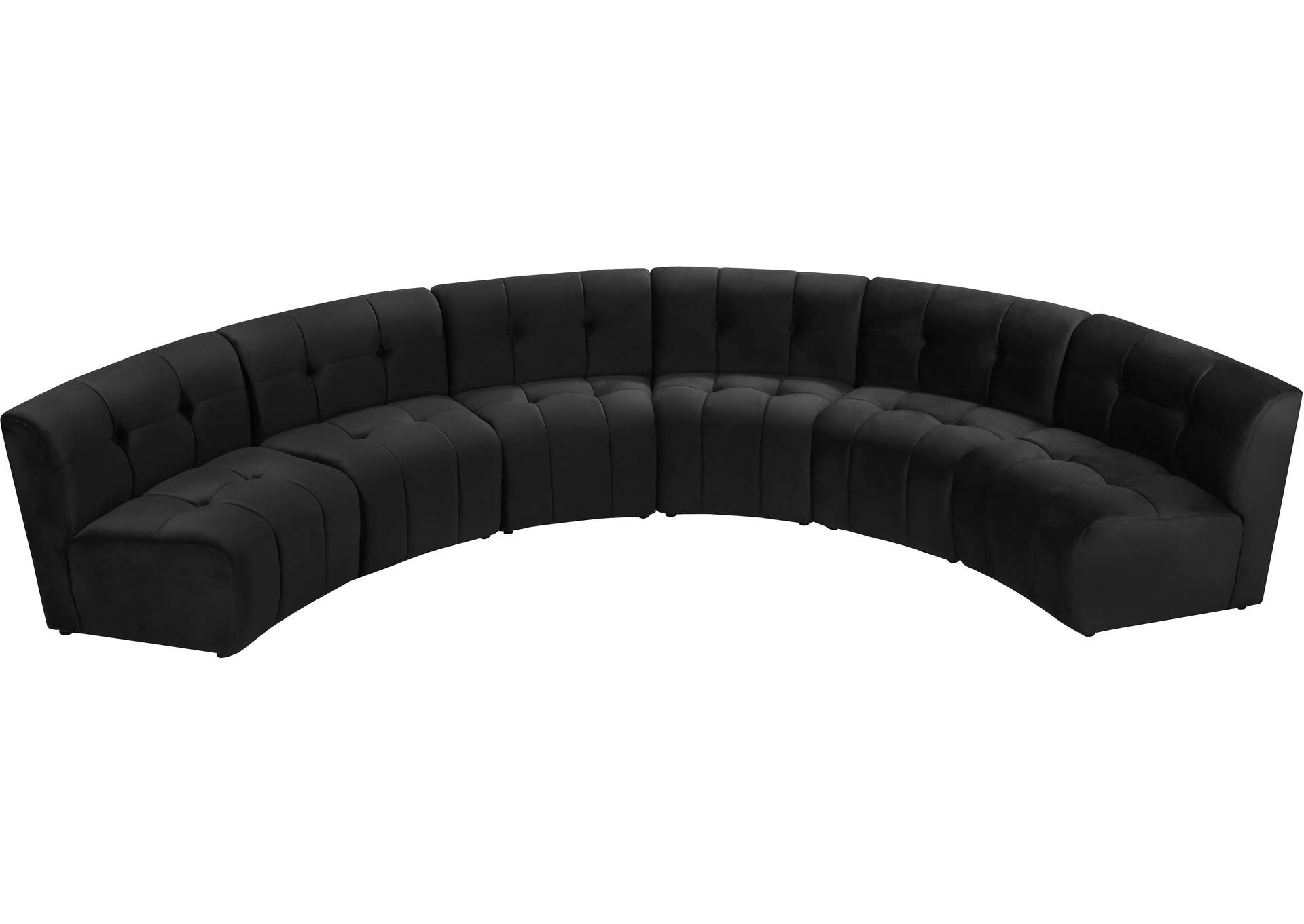 Limitless Black Velvet 6 Piece . Modular Sectional,Meridian Furniture