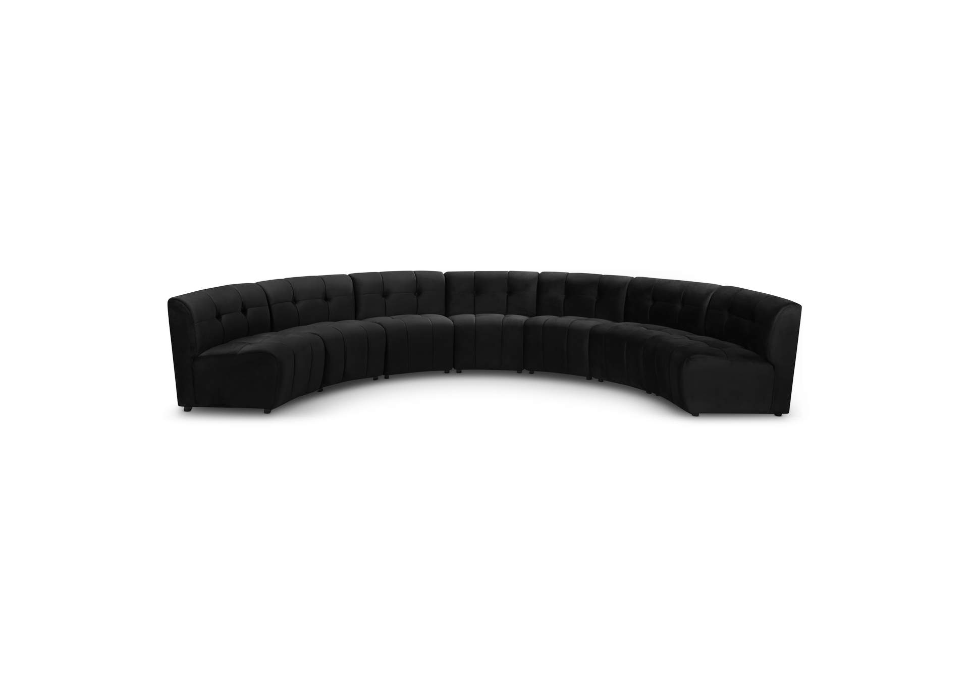 Limitless Black Velvet 7 Piece Modular Sectional,Meridian Furniture