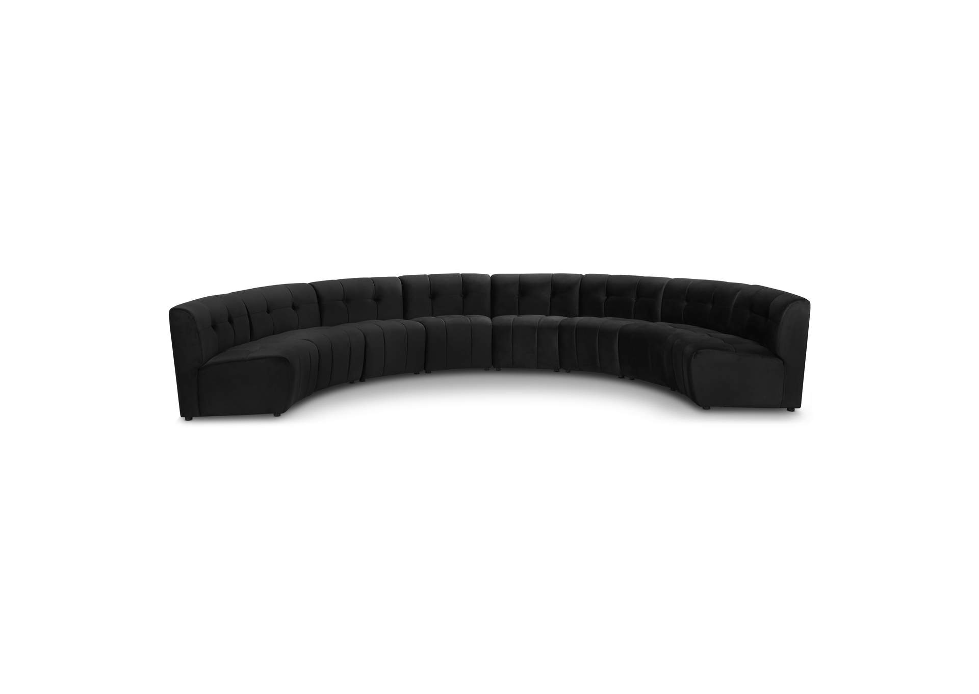 Limitless Black Velvet 8 Piece Modular Sectional,Meridian Furniture