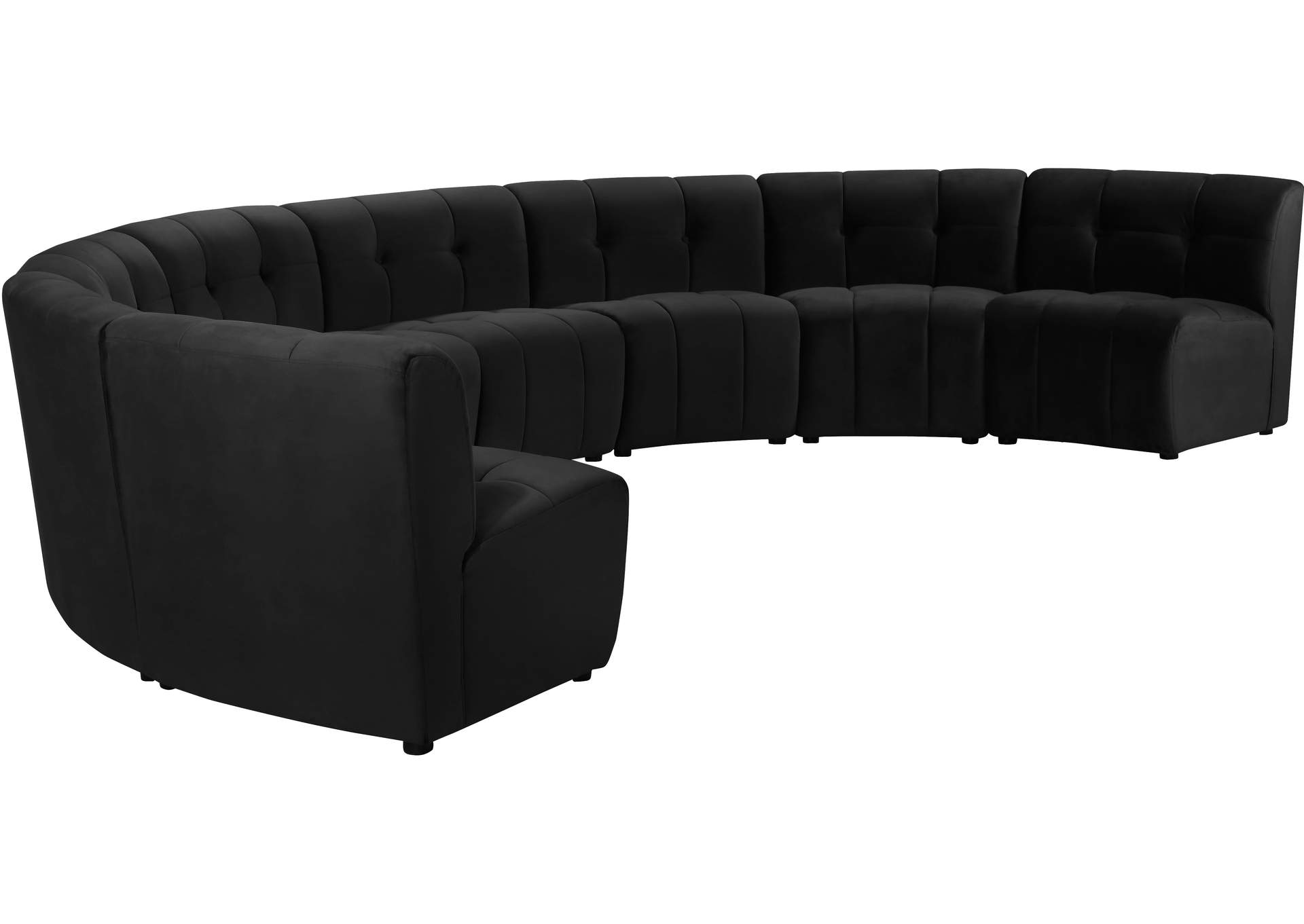 Limitless Black Velvet 8 Piece Modular Sectional,Meridian Furniture