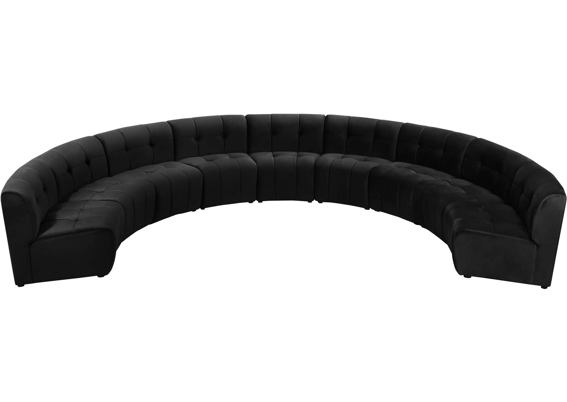 Limitless Black Velvet 9 Piece Modular Sectional,Meridian Furniture