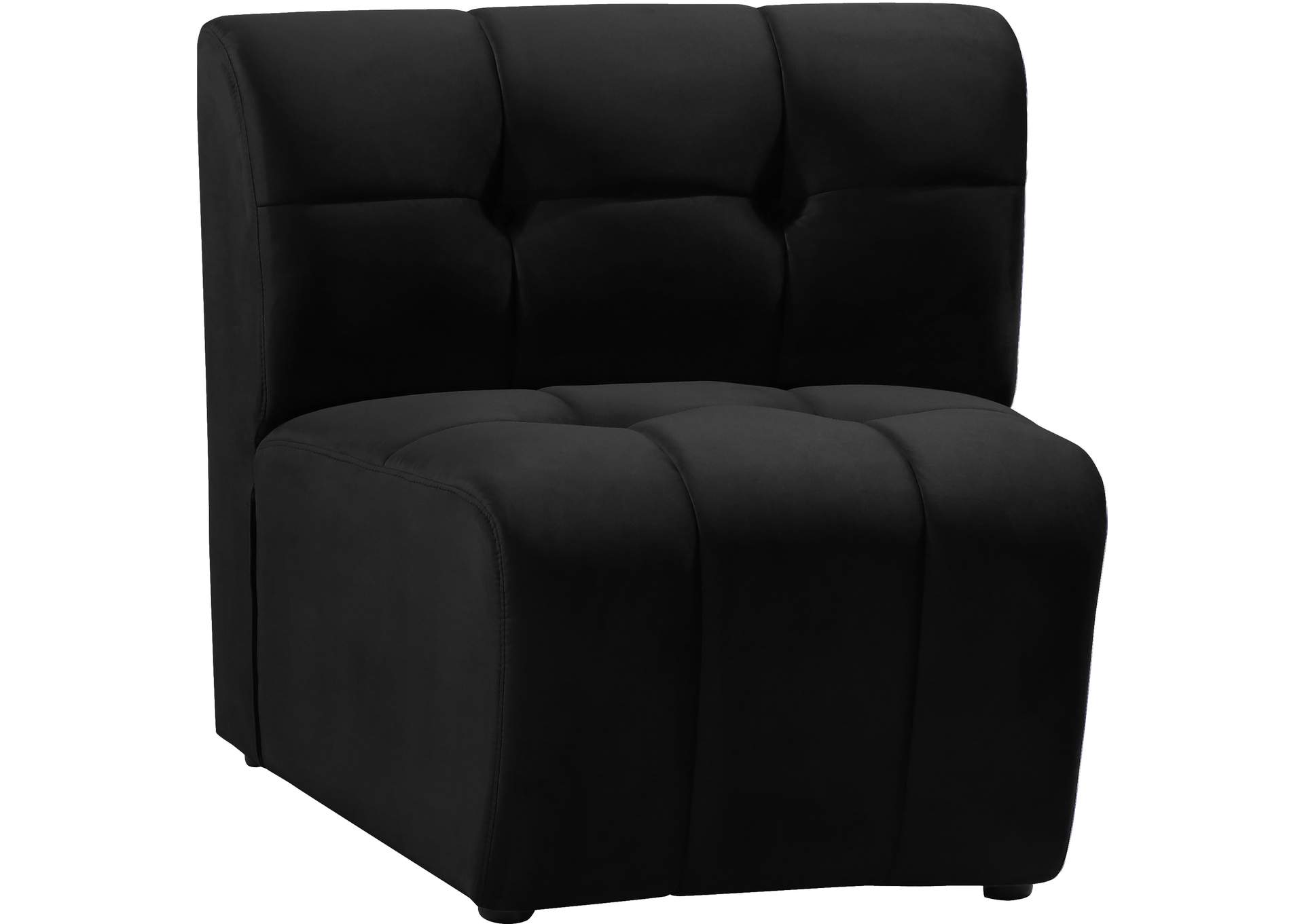 Limitless Black Velvet Modular Chair,Meridian Furniture