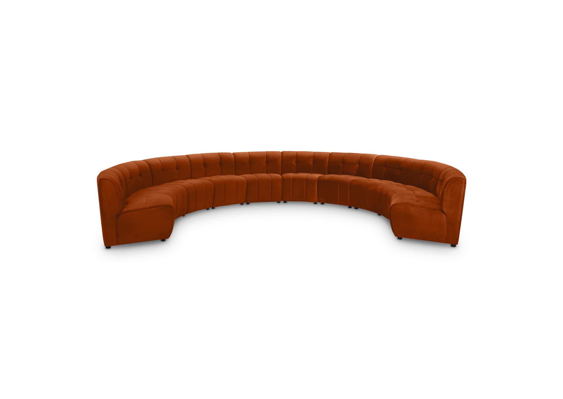 Limitless Cognac Velvet 10 Piece Modular Sectional,Meridian Furniture