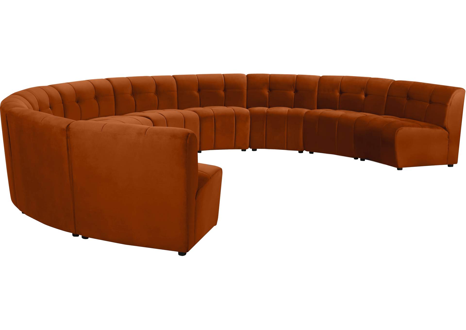 Limitless Cognac Velvet 10 Piece Modular Sectional,Meridian Furniture