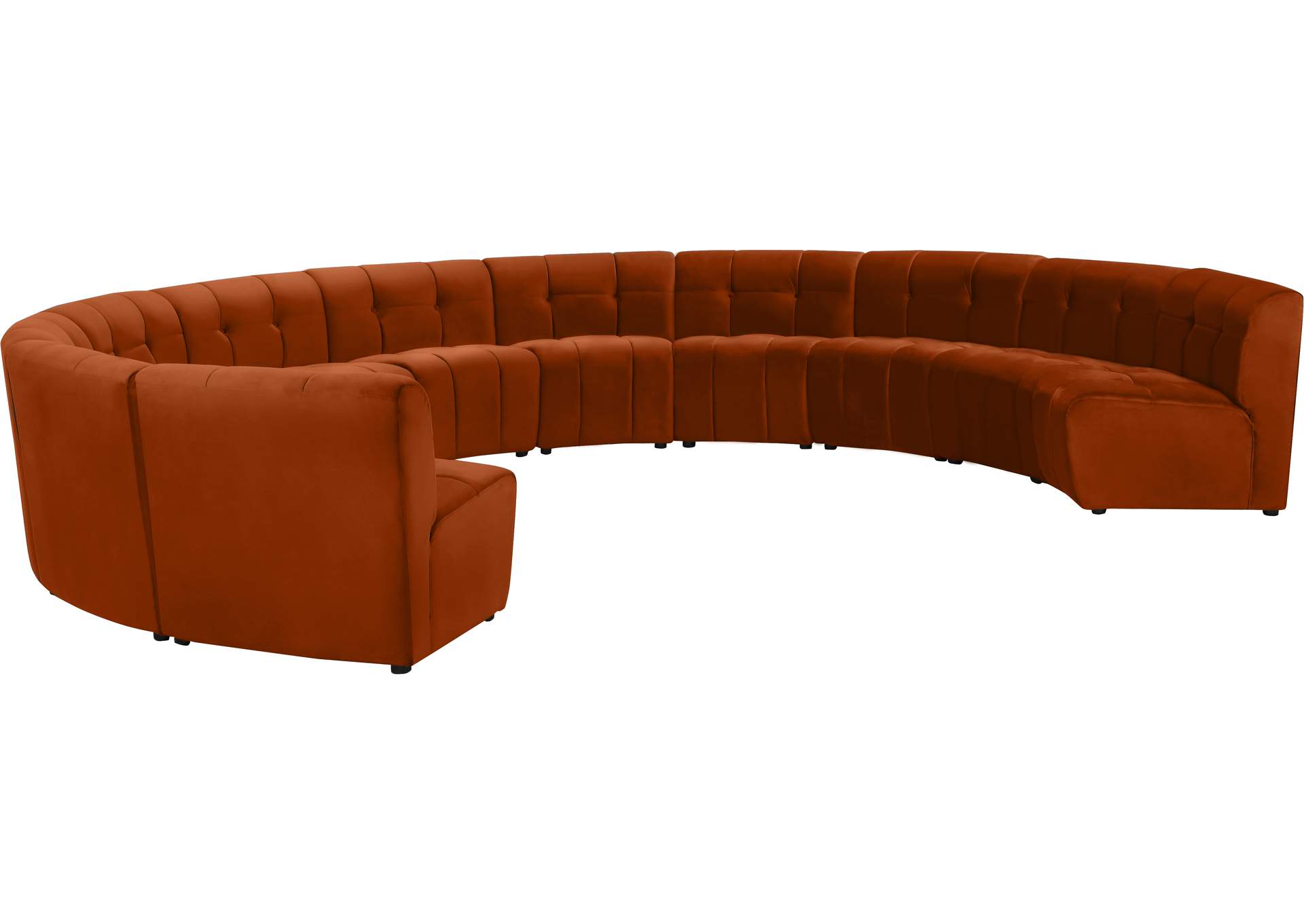 Limitless Cognac Velvet 11 Piece Modular Sectional,Meridian Furniture